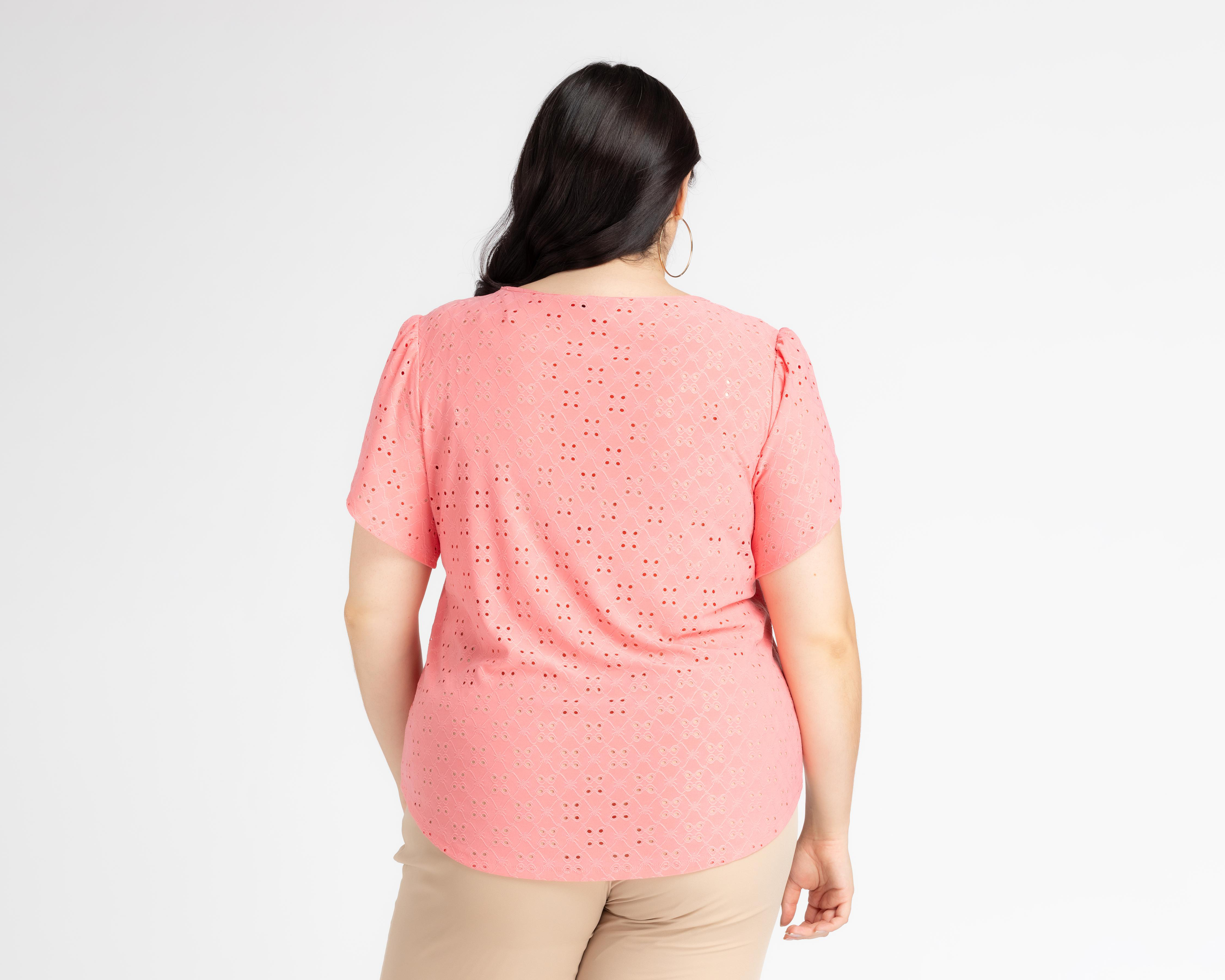 Foto 4 pulgar | Blusa Lady Sun Manga Corta con Corte Láser