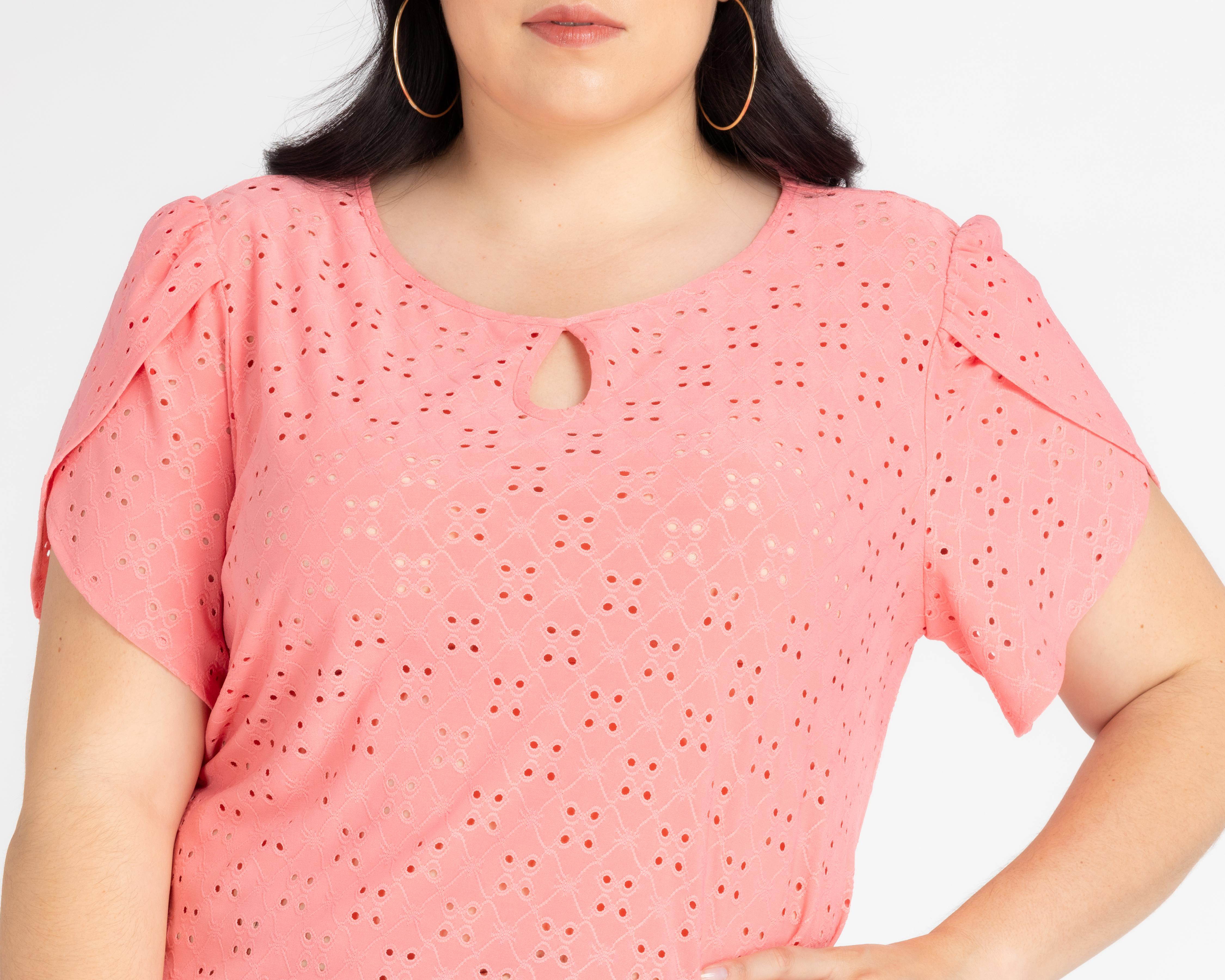 Foto 4 | Blusa Lady Sun Manga Corta con Corte Láser