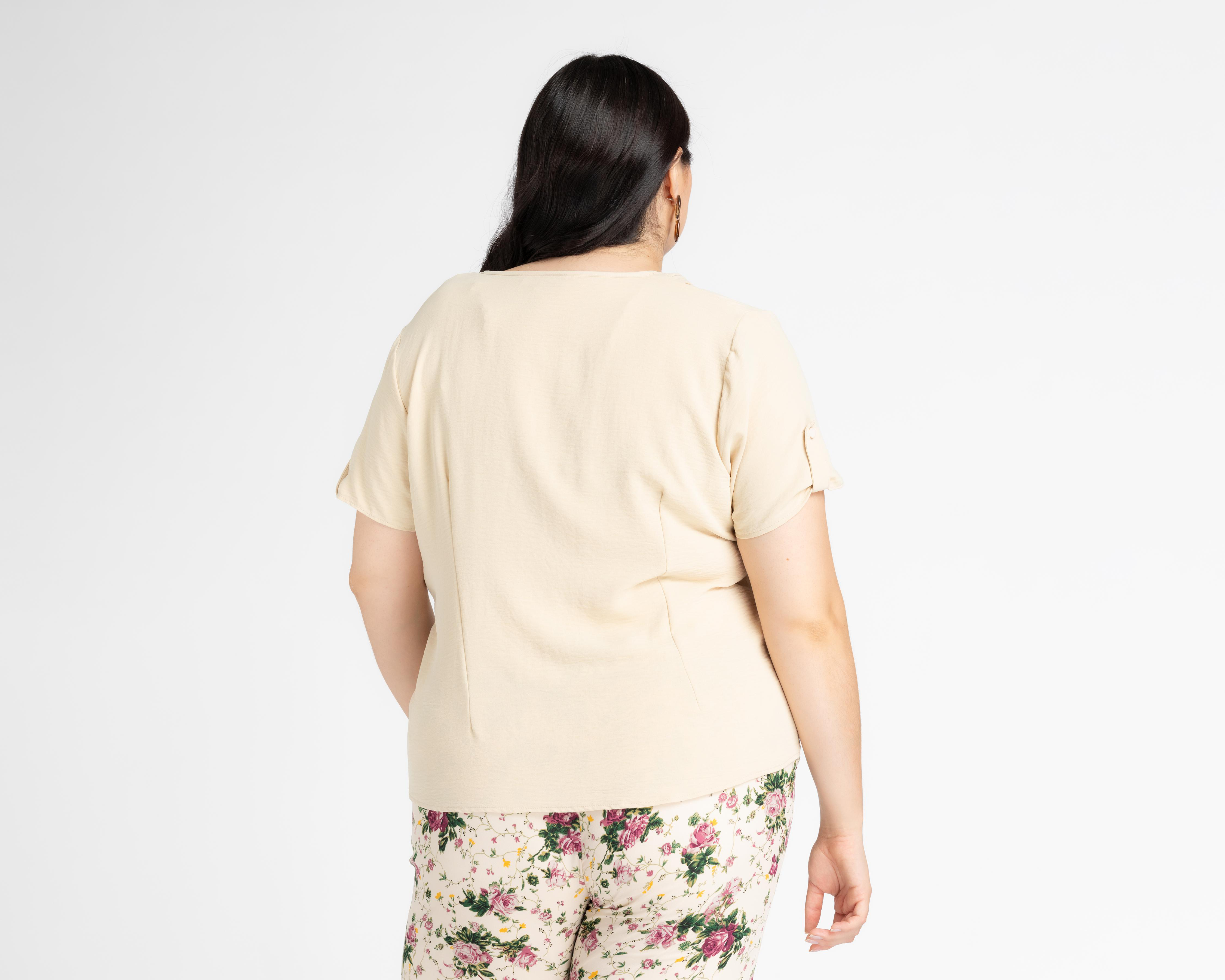 Foto 6 | Blusa Sahara Manga Corta con Simulación de Collar