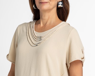Foto 7 | Blusa Sahara Manga Corta con Simulación de Collar