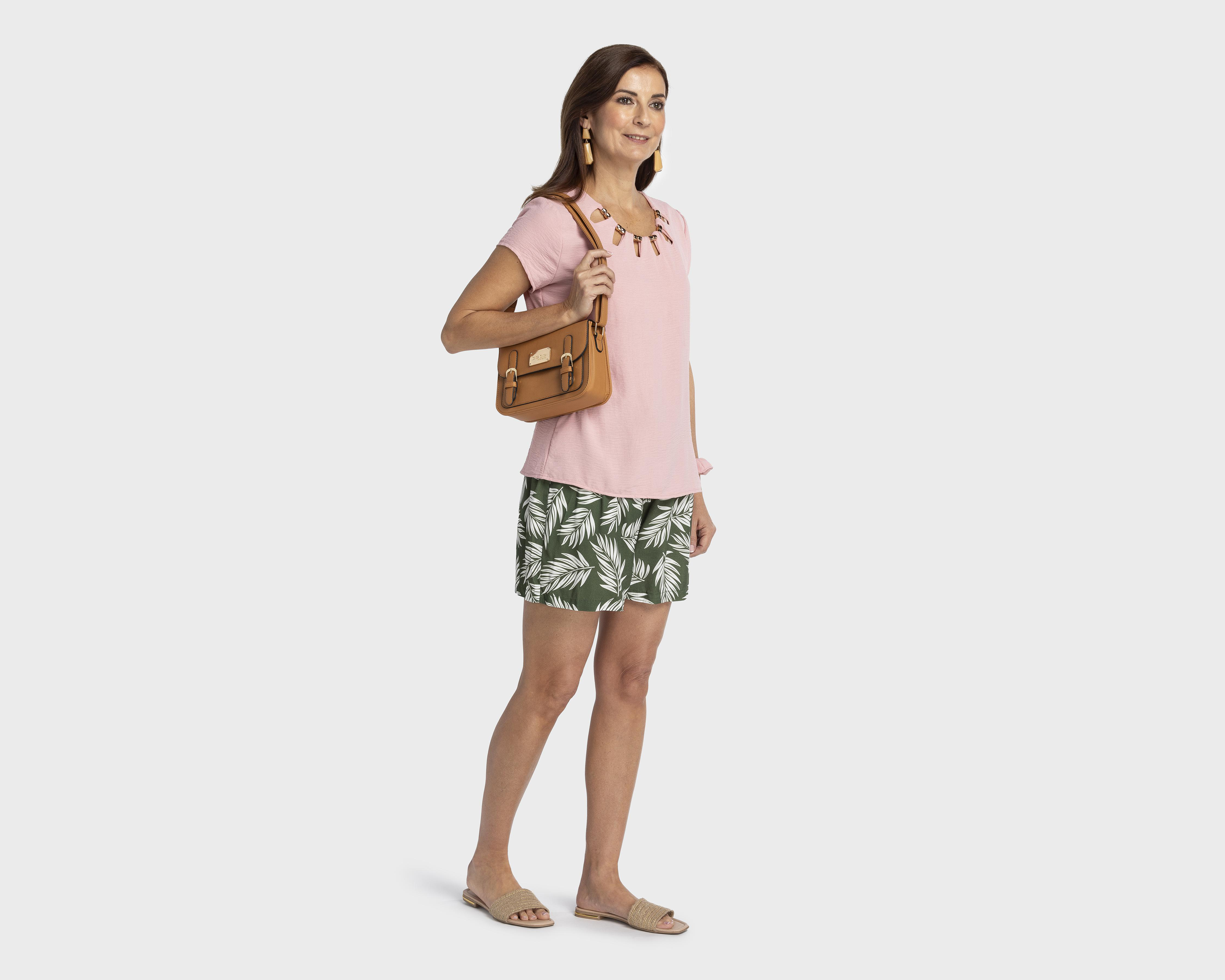Foto 3 pulgar | Blusa Lady Sun Manga Corta con Scrunchie
