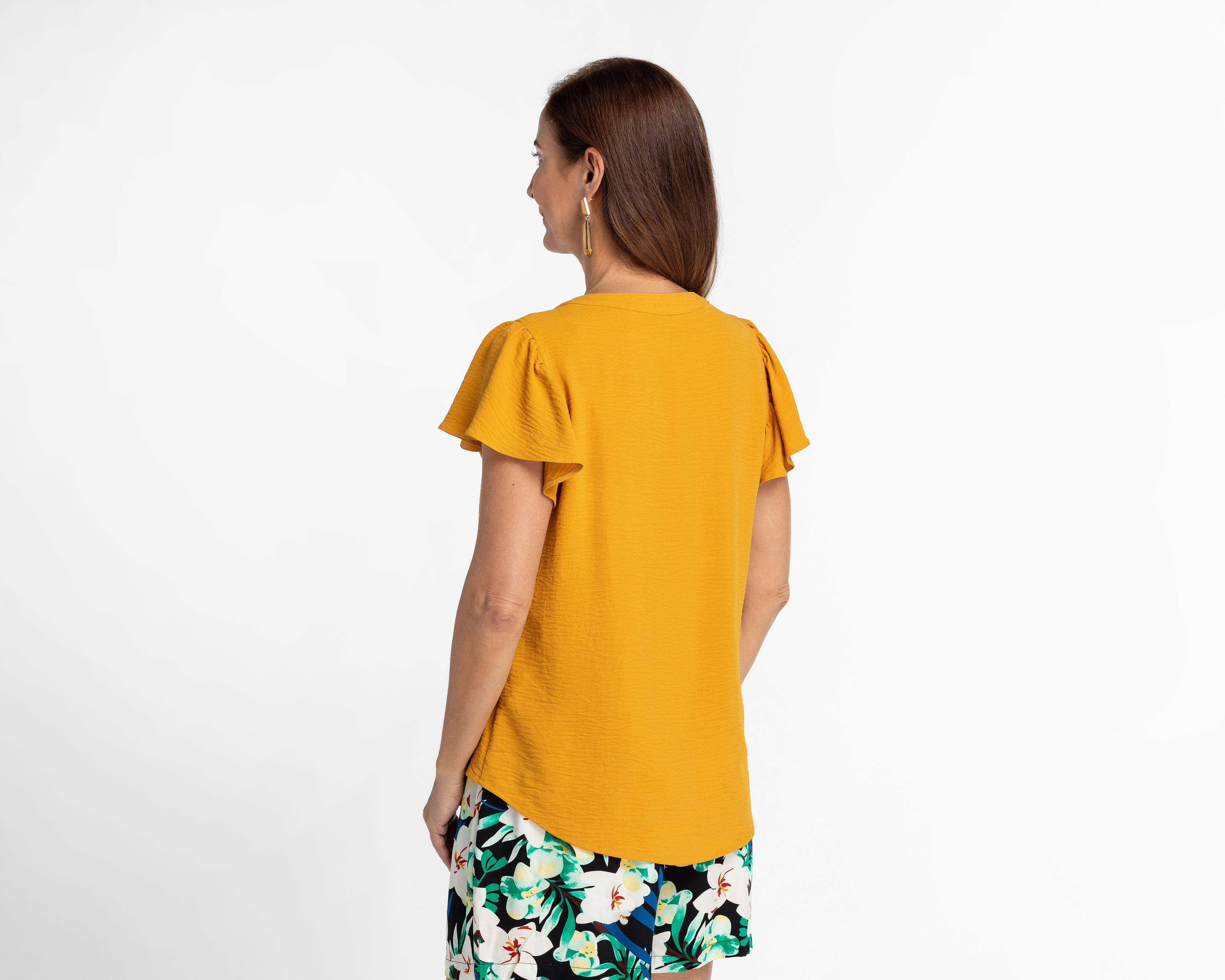 Foto 4 pulgar | Blusa Sahara Manga Corta Mostaza