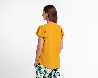 Foto 3 | Blusa Sahara Manga Corta Mostaza