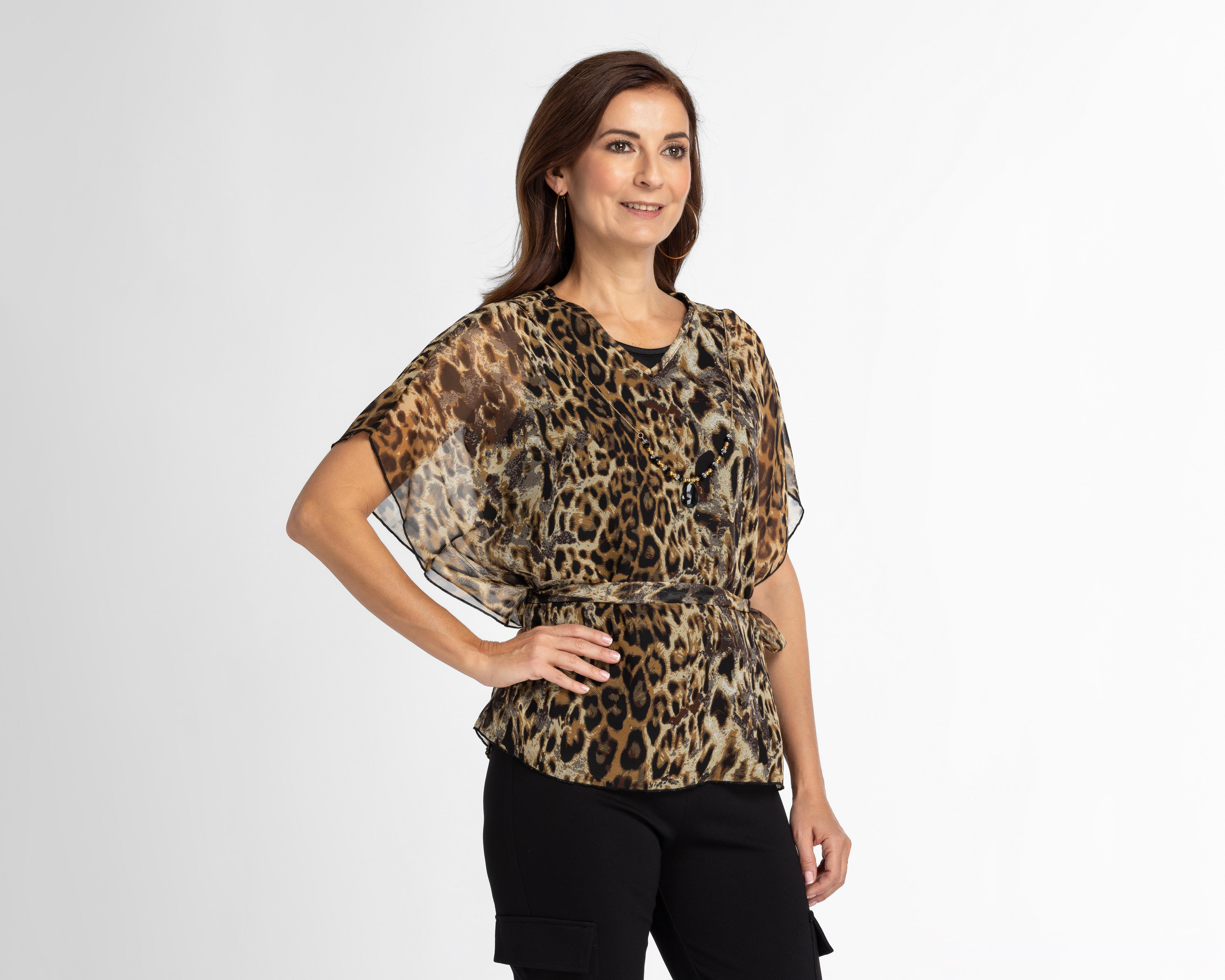 Foto 2 pulgar | Blusa Sahara Animal Print con Collar