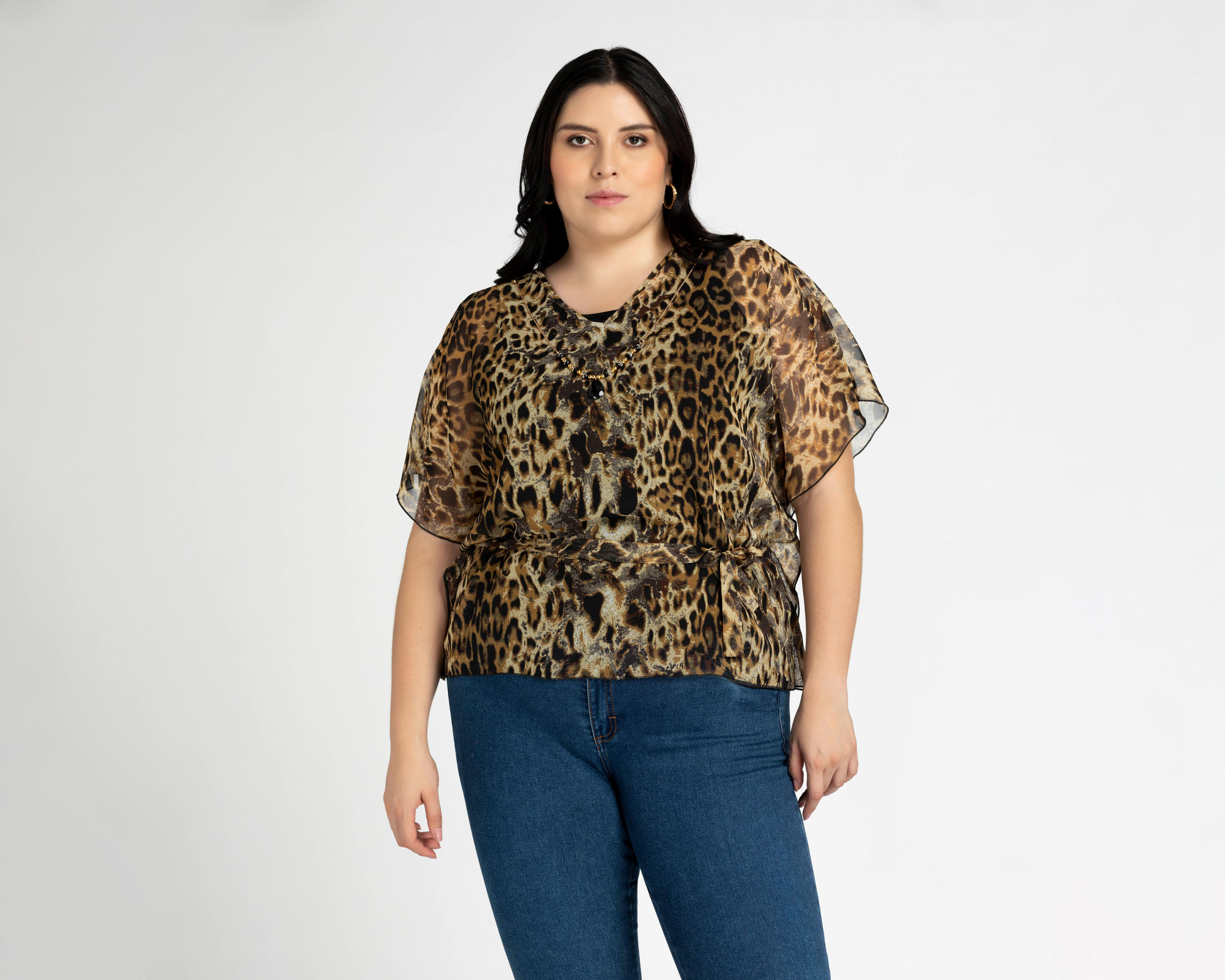 Foto 5 pulgar | Blusa Sahara Animal Print con Collar