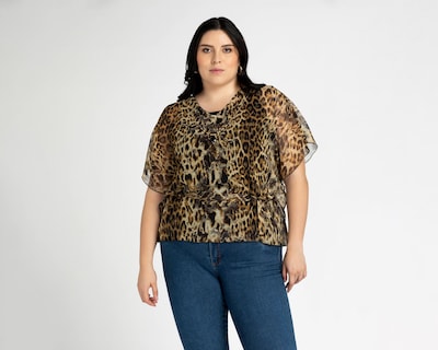 Foto 4 | Blusa Sahara Animal Print con Collar