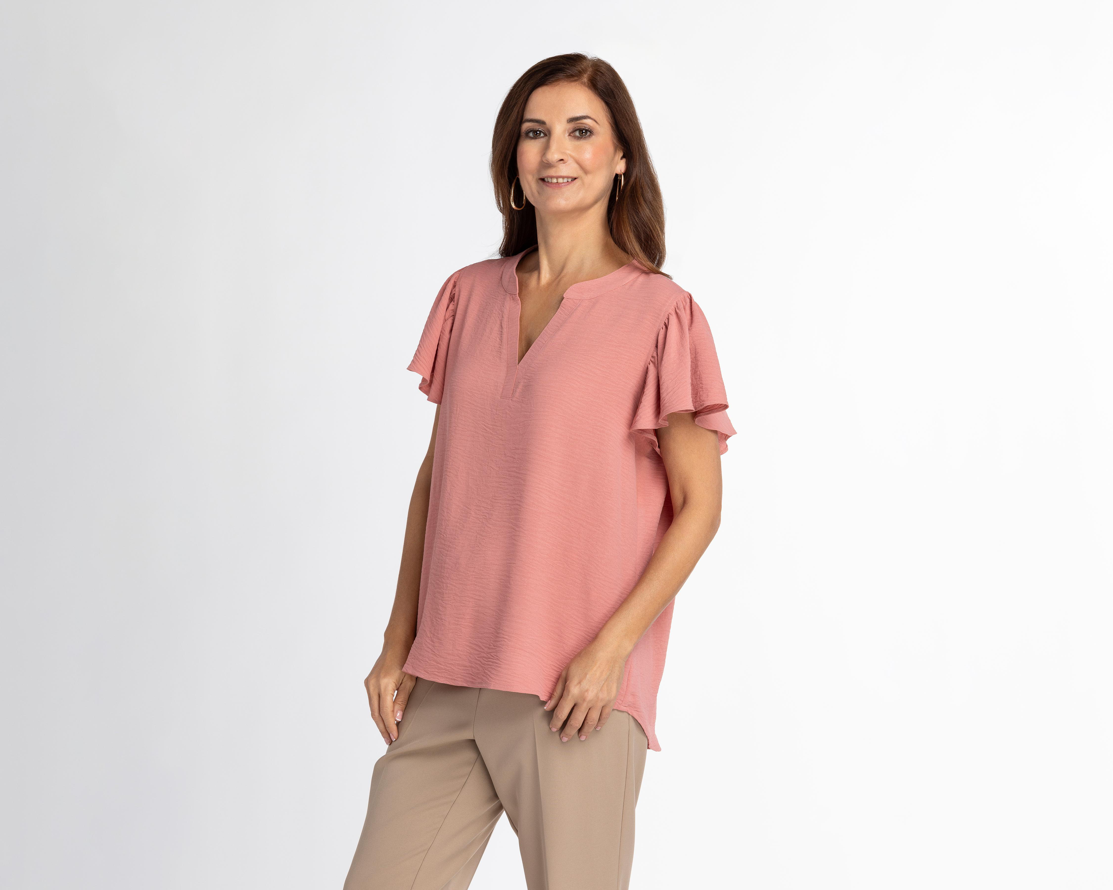 Foto 2 pulgar | Blusa Sahara Manga Corta Rosa