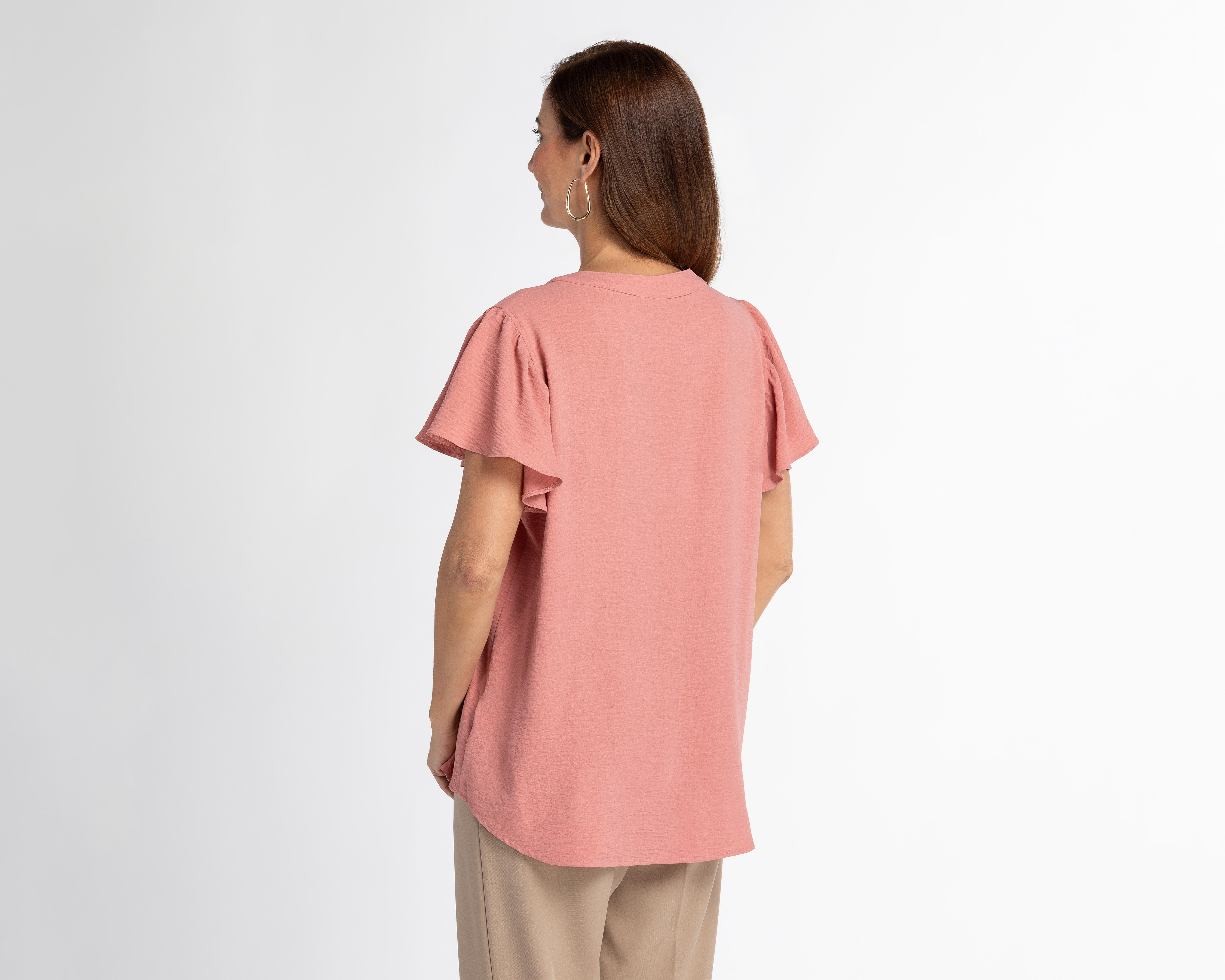 Foto 4 pulgar | Blusa Sahara Manga Corta Rosa