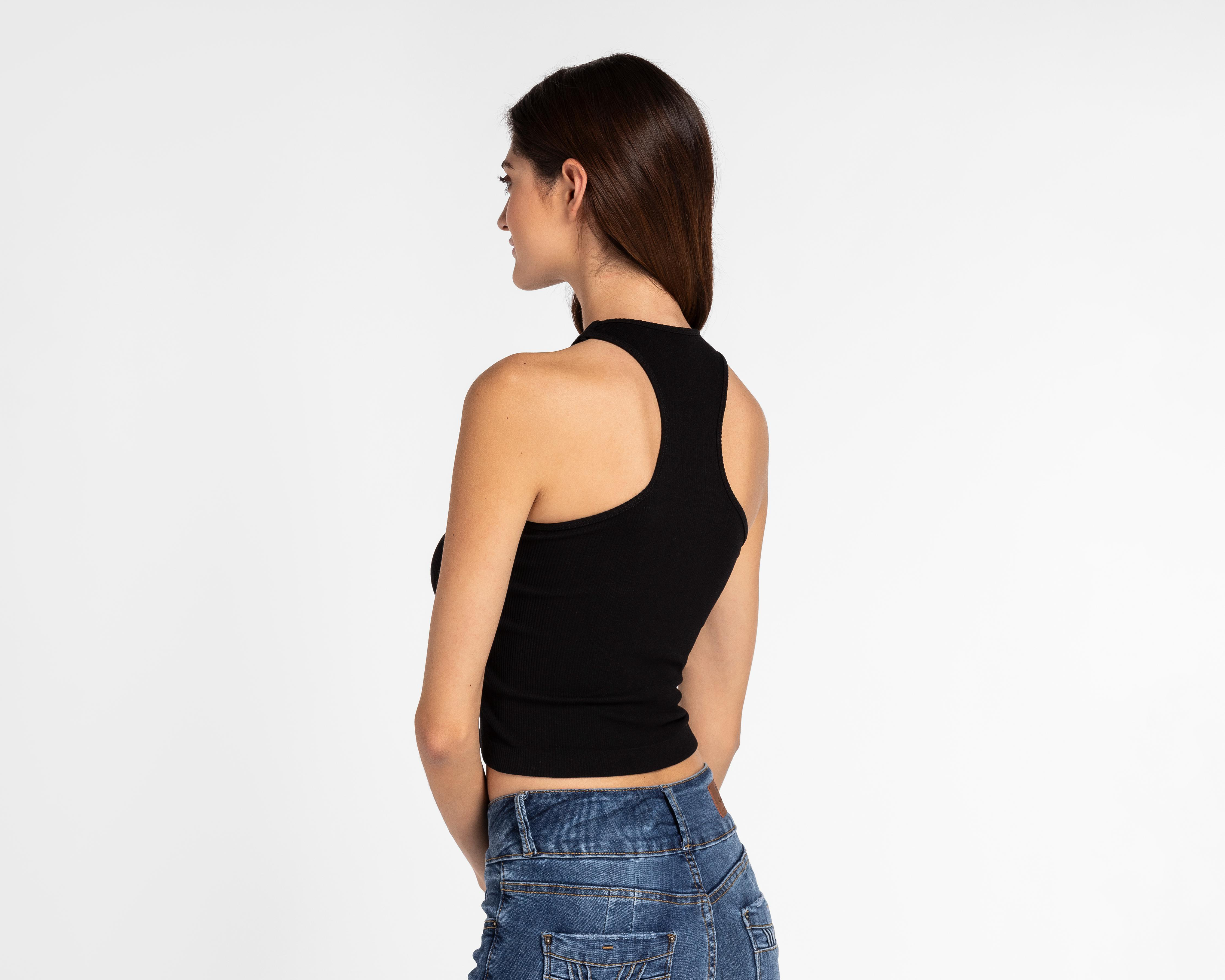 Foto 4 pulgar | Playera Refill Negra sin Mangas