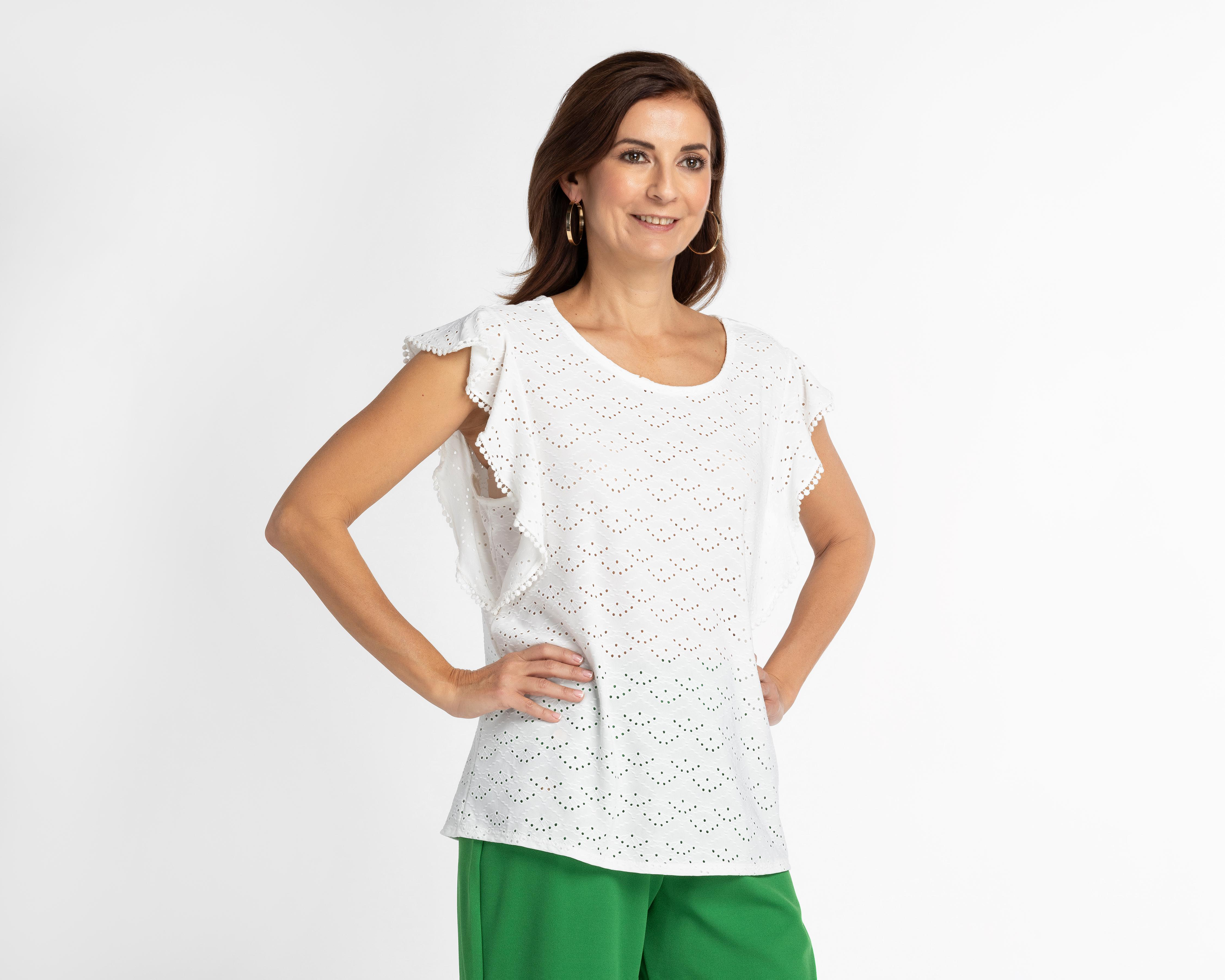 Foto 2 pulgar | Blusa Sahara Manga Corta con Holán