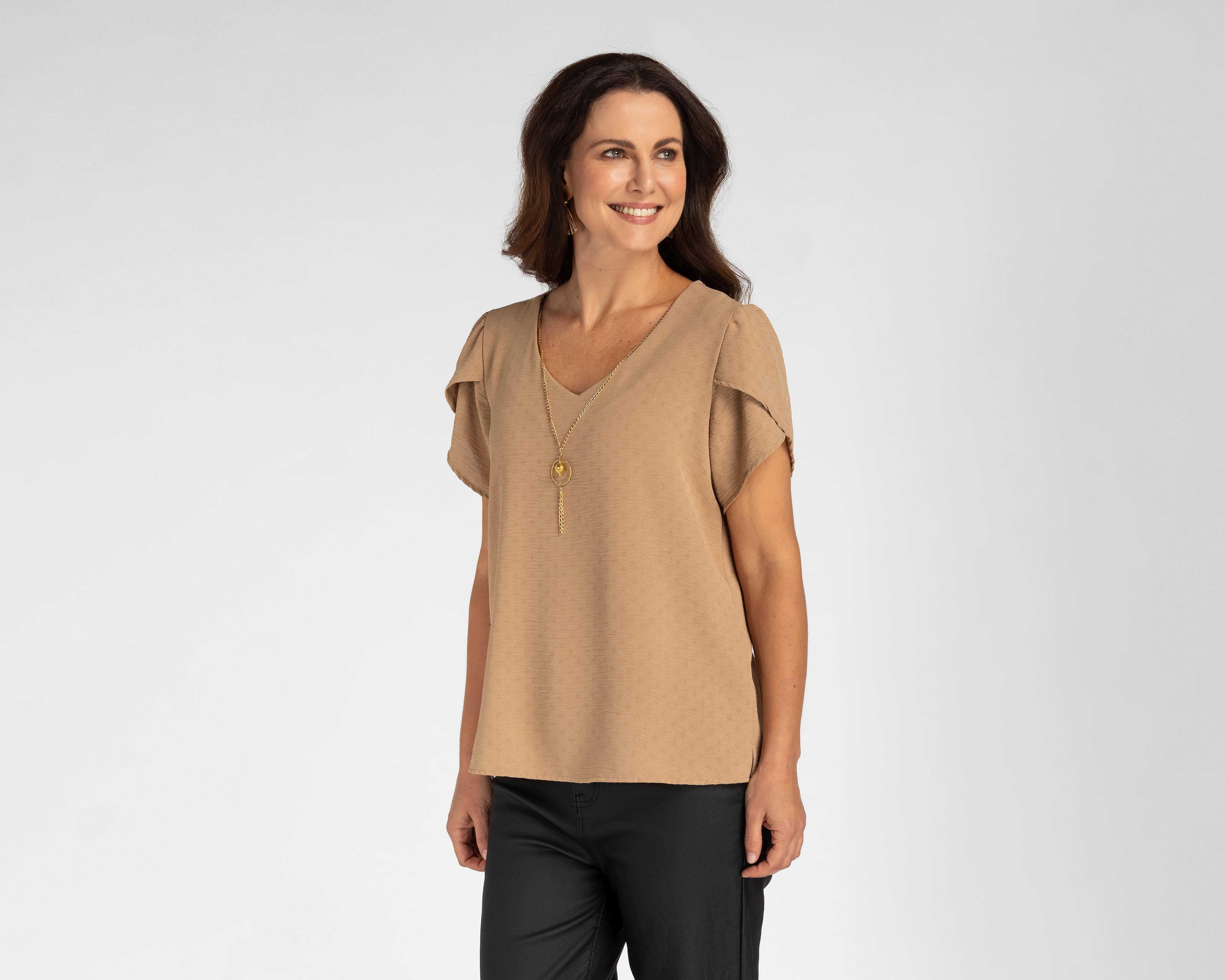 Foto 2 pulgar | Blusa Lady Sun Manga Corta con Collar