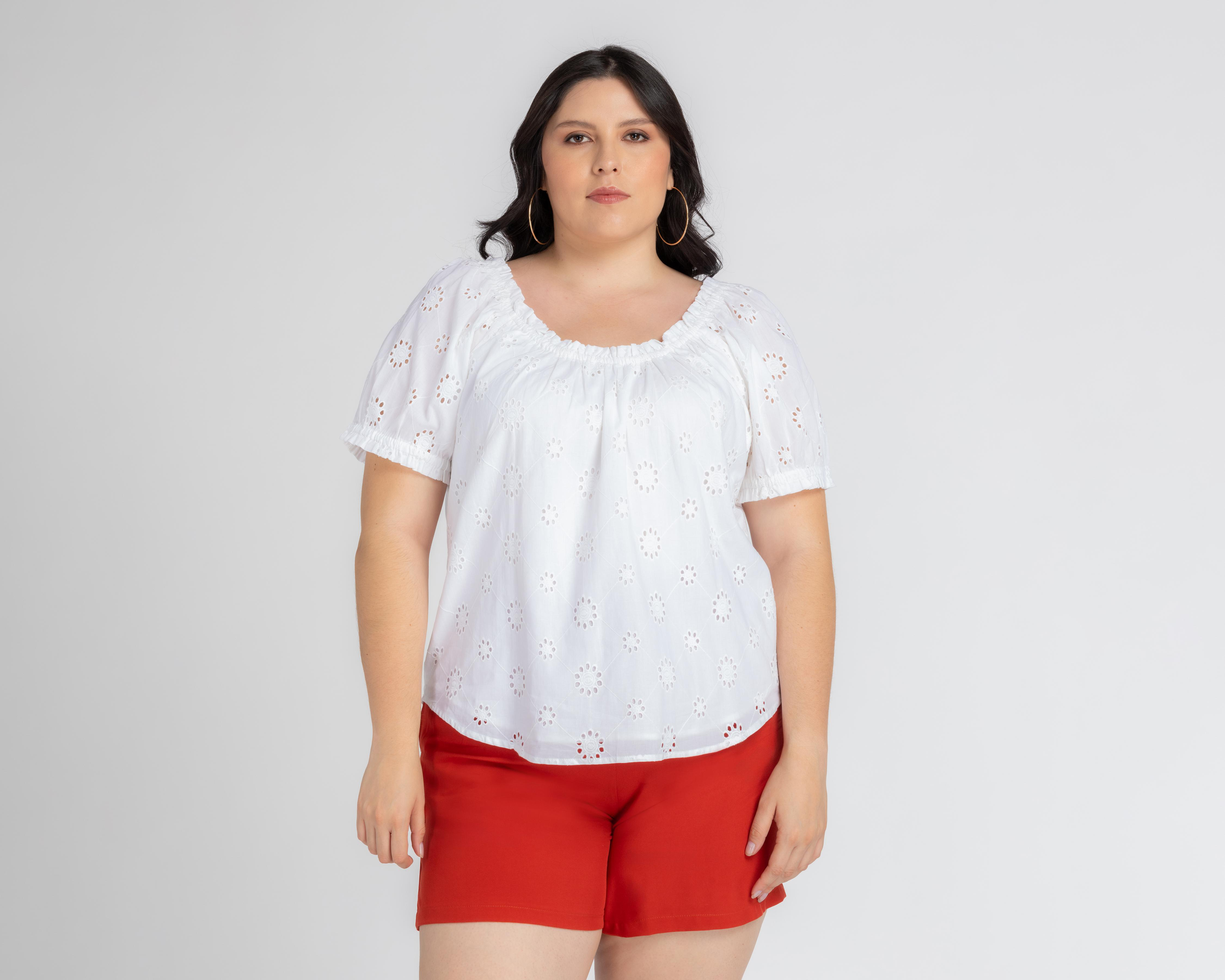 Foto 2 pulgar | Blusa Lady Sun Manga Corta Blanca