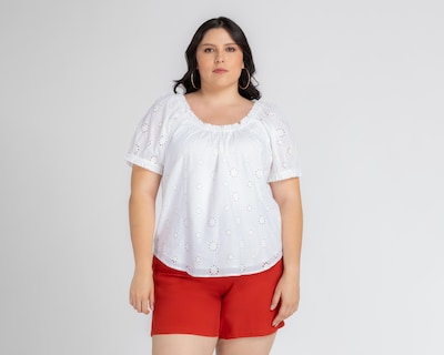 Foto 1 | Blusa Lady Sun Manga Corta Blanca