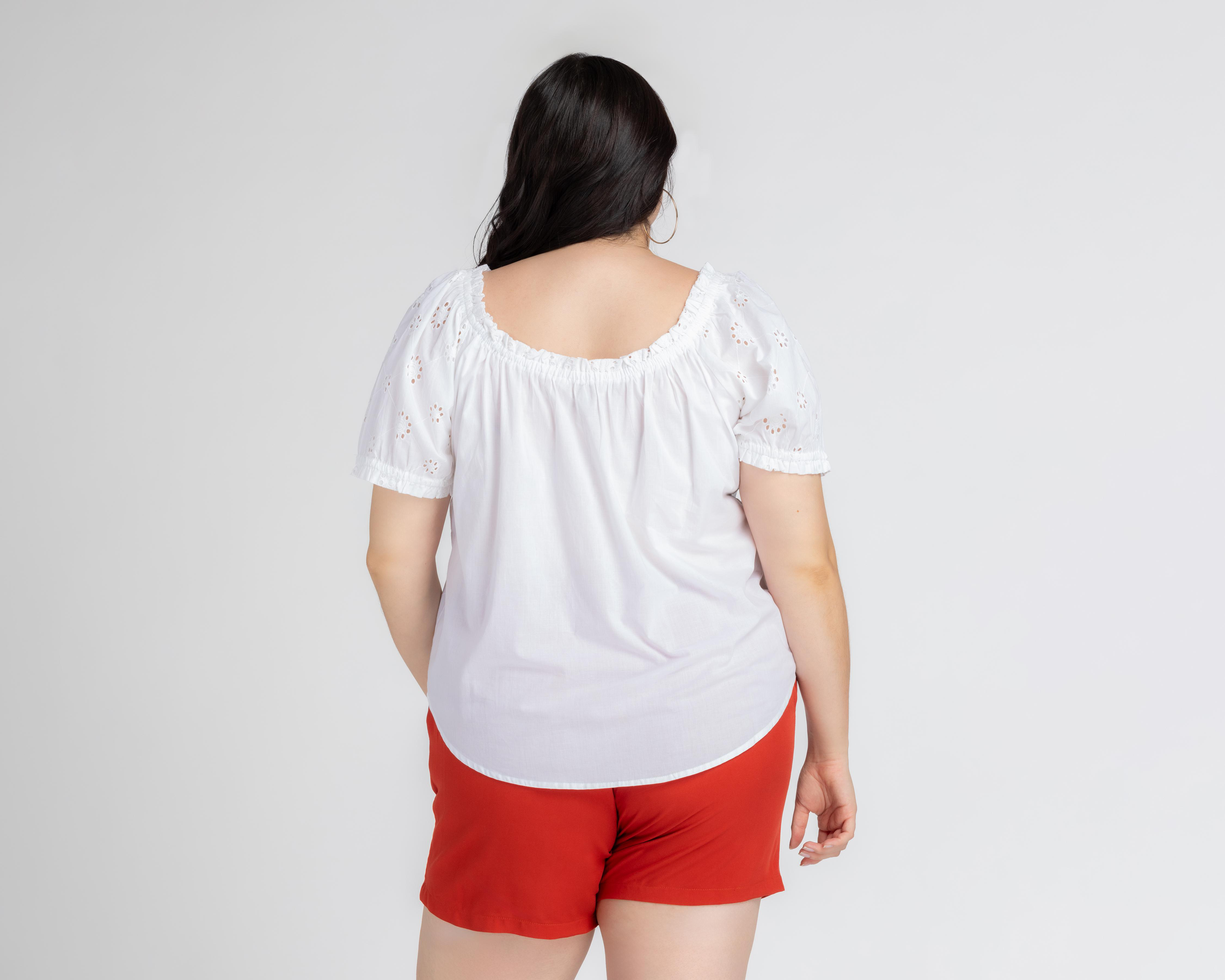 Foto 4 pulgar | Blusa Lady Sun Manga Corta Blanca