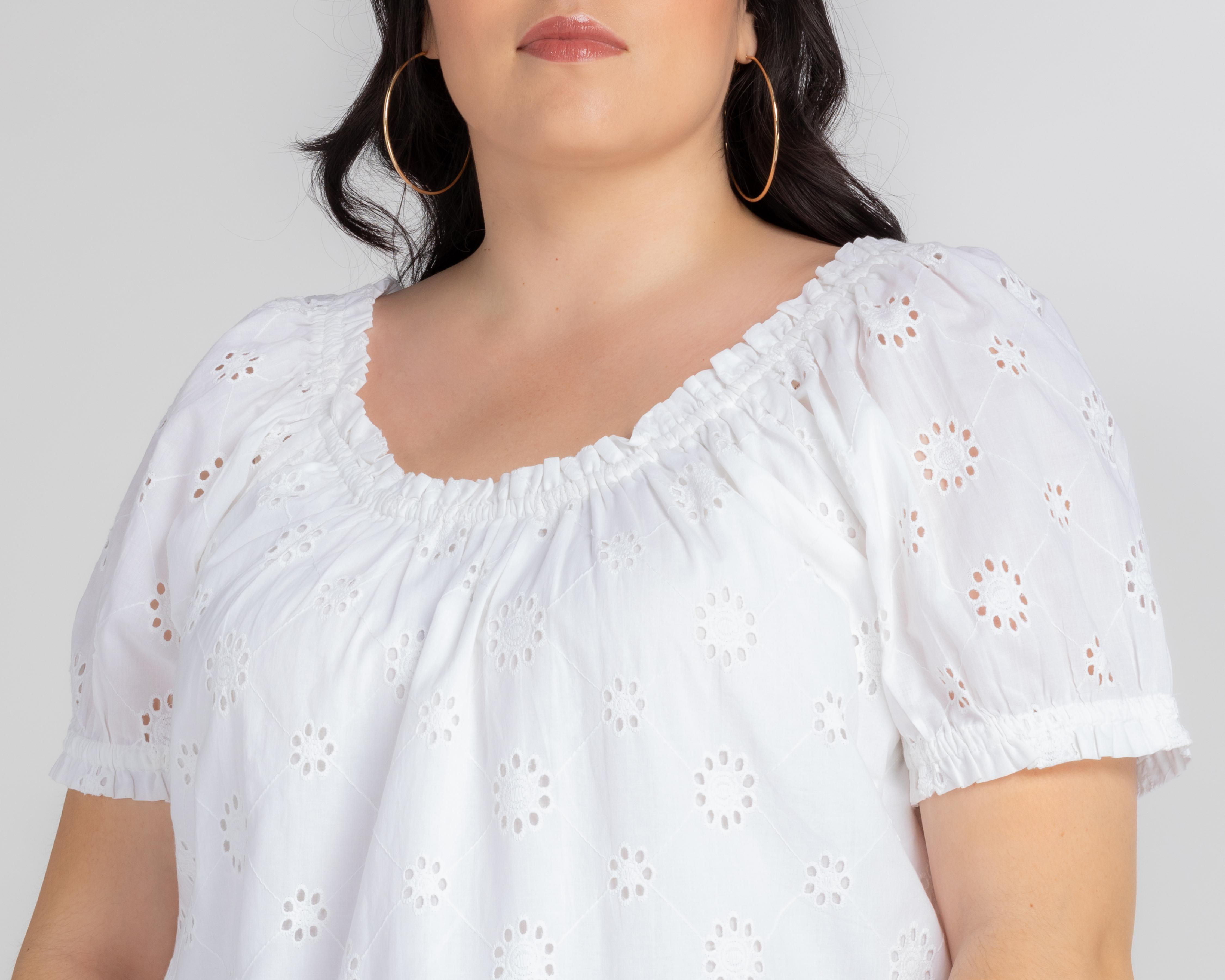 Foto 5 pulgar | Blusa Lady Sun Manga Corta Blanca