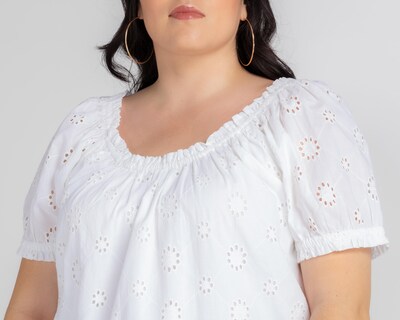 Foto 4 | Blusa Lady Sun Manga Corta Blanca