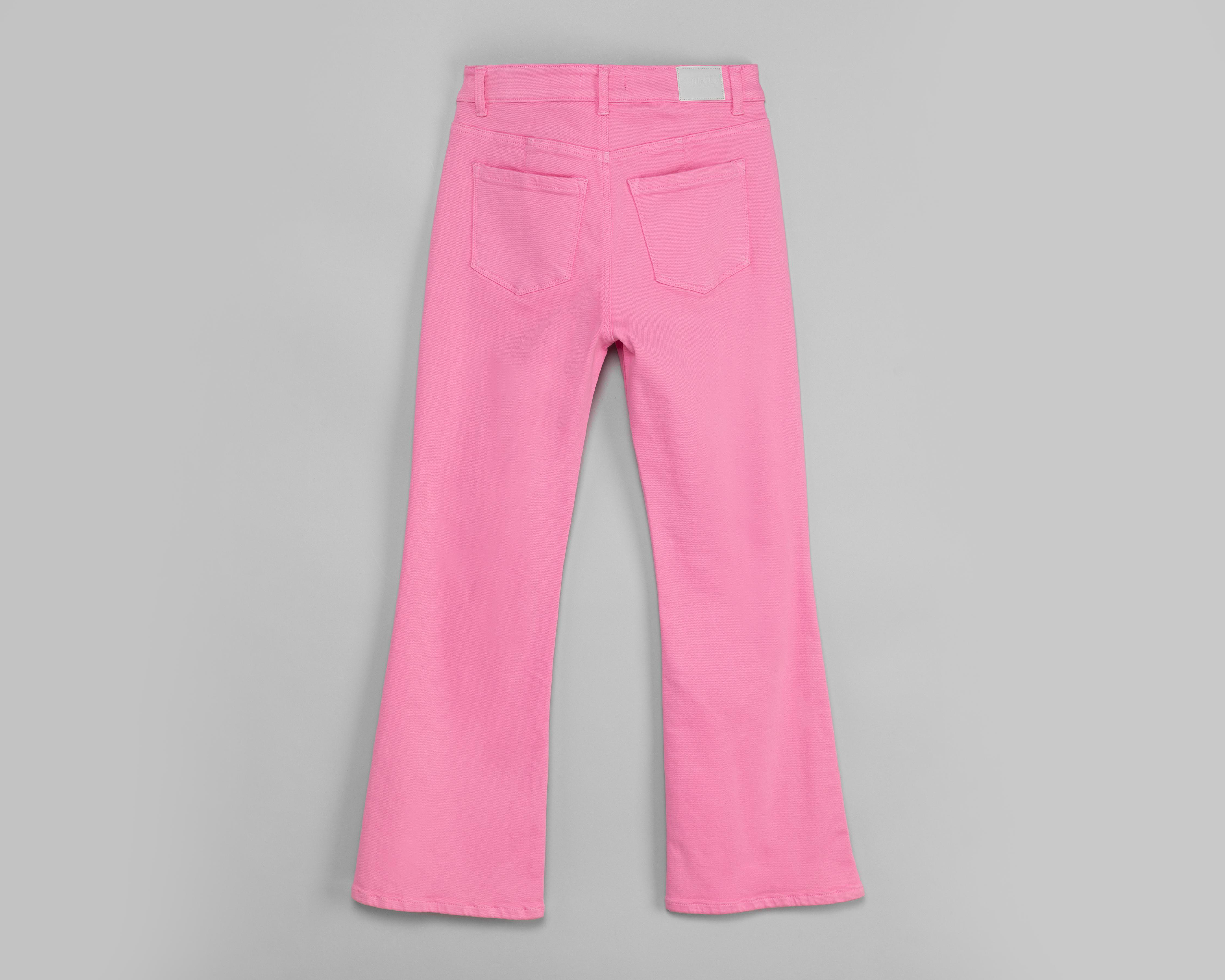 Foto 3 pulgar | Jeans Thinner Flare Rosa