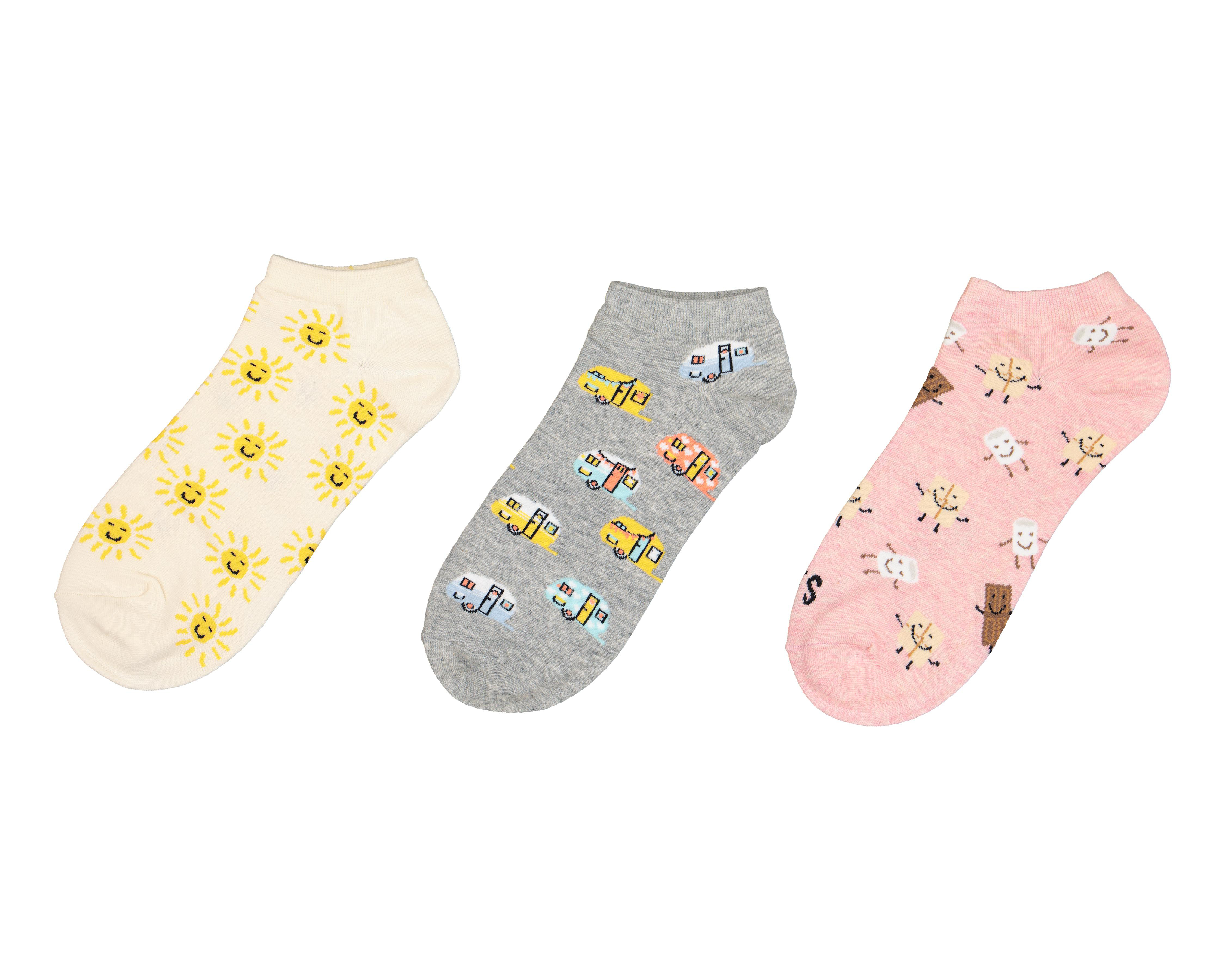 Calcetas Tines Lovest Estampadas para Mujer 3 Pares