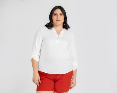 Foto 4 | Blusa Sahara Manga 3/4 con Cuello V