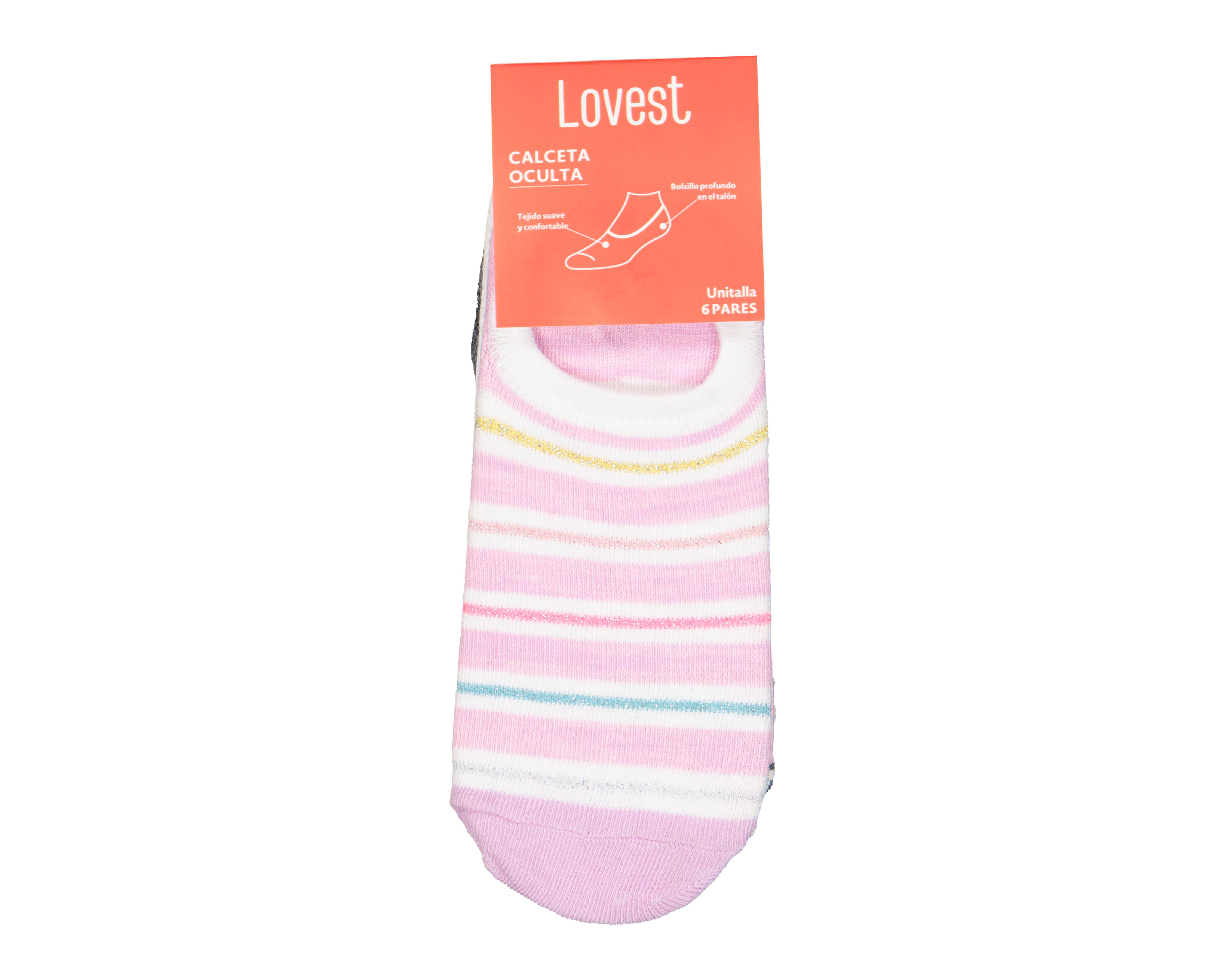Foto 4 pulgar | Calcetas Invisibles Lovest para Mujer 6 Pares