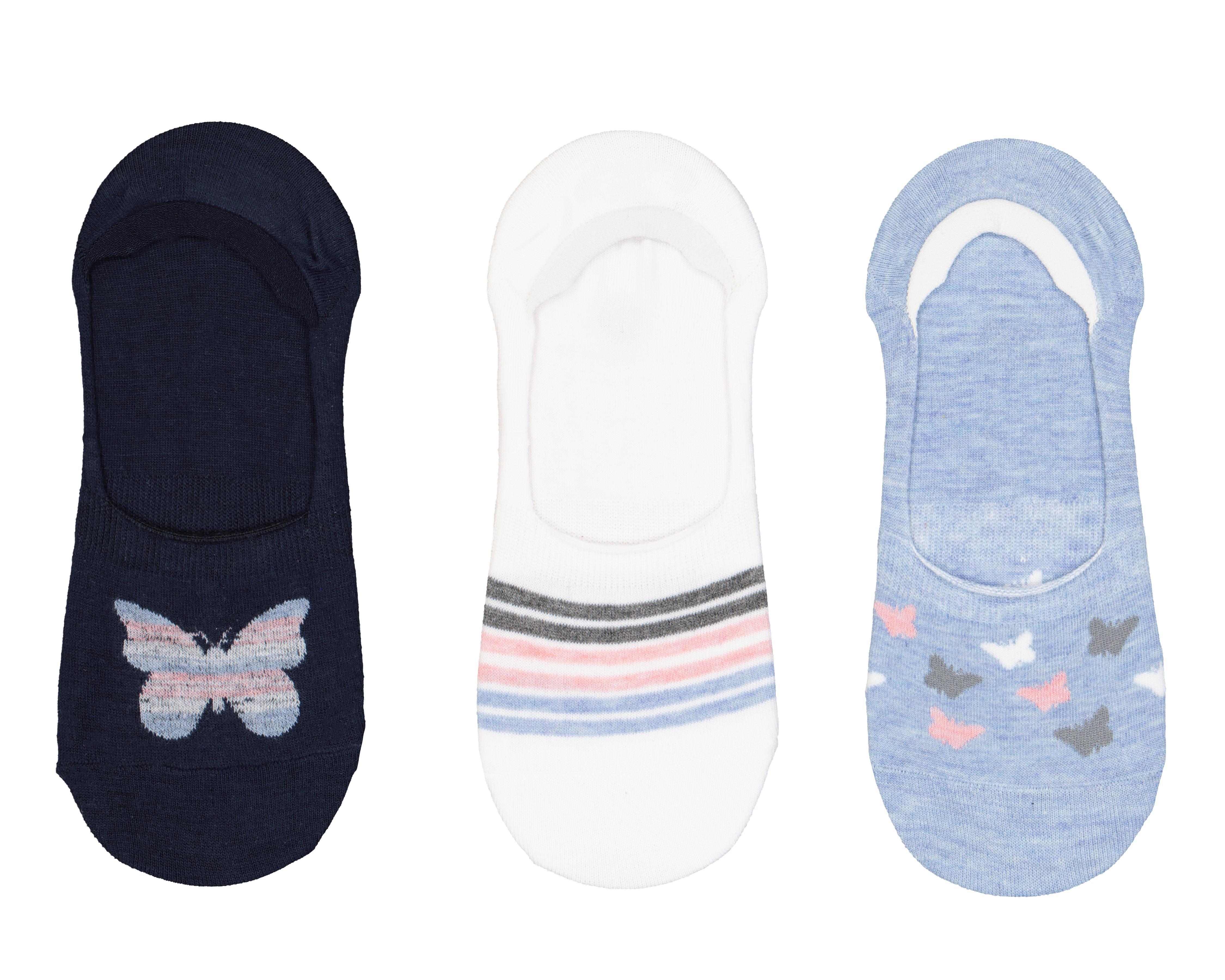 Calcetas Invisibles Lovest con Estampado para Mujer 3 Pares