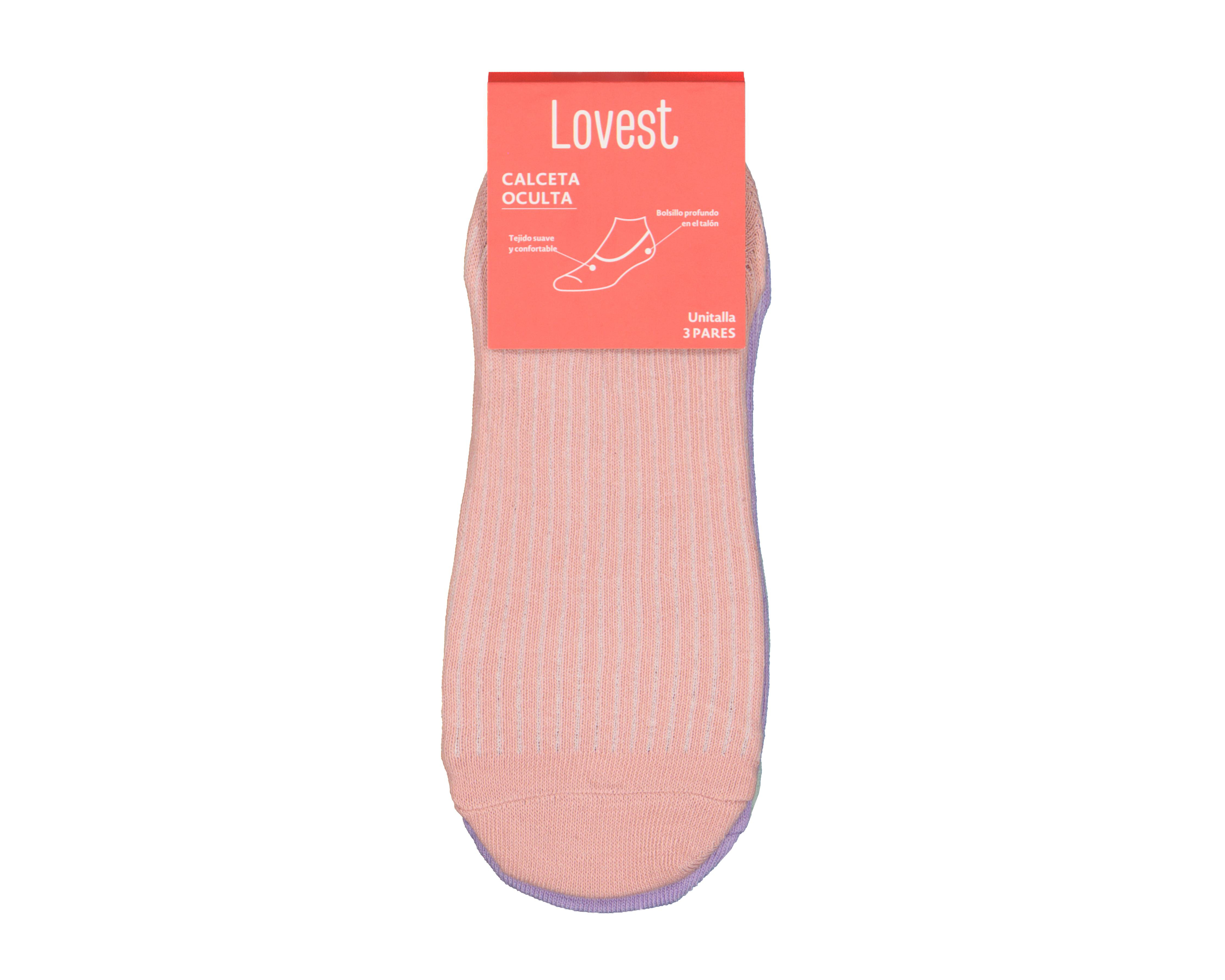 Foto 4 pulgar | Calcetas Invisibles Lovest para Mujer 3 Pares