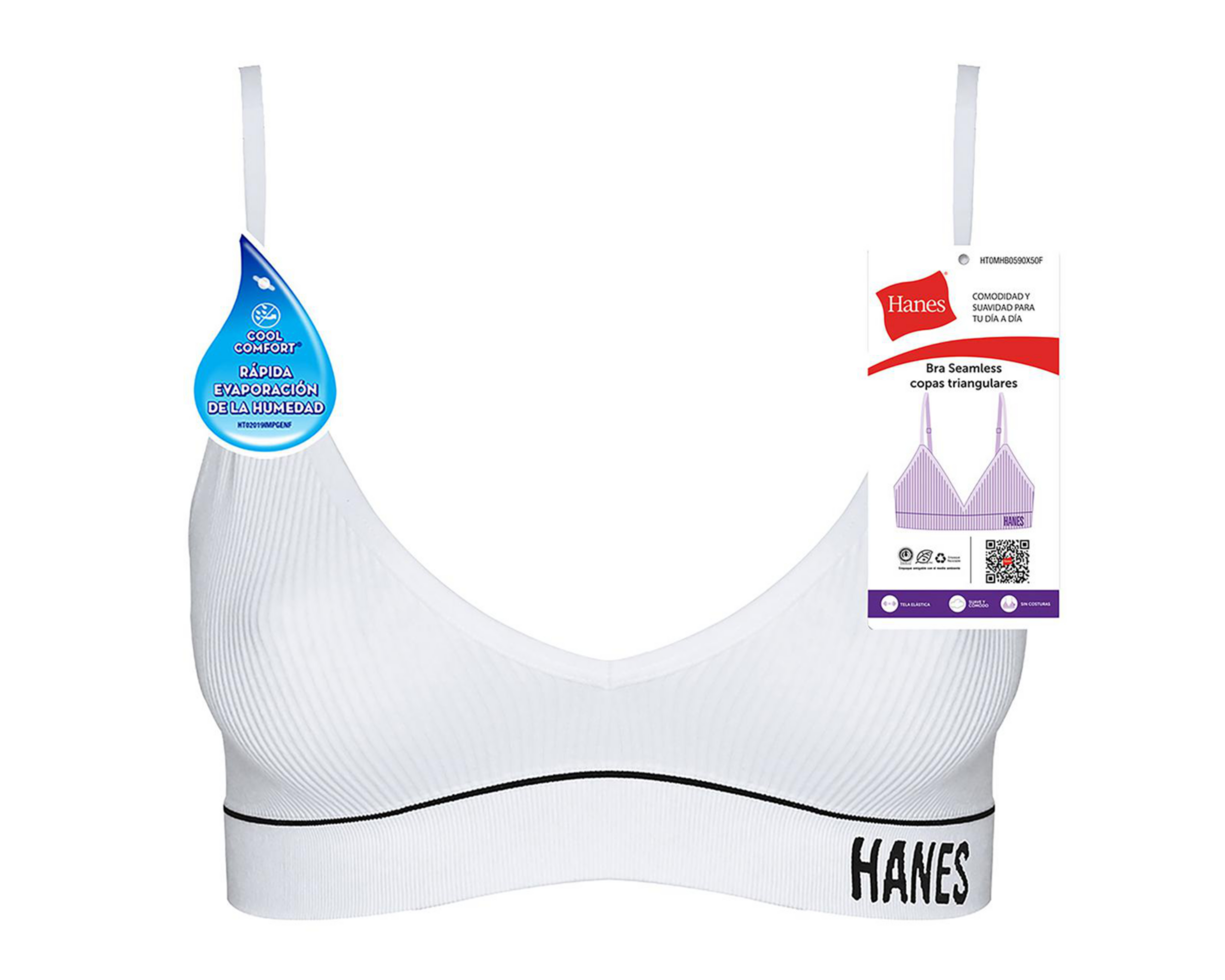 Foto 5 pulgar | Brasier Confort Hanes Media Copa para Mujer