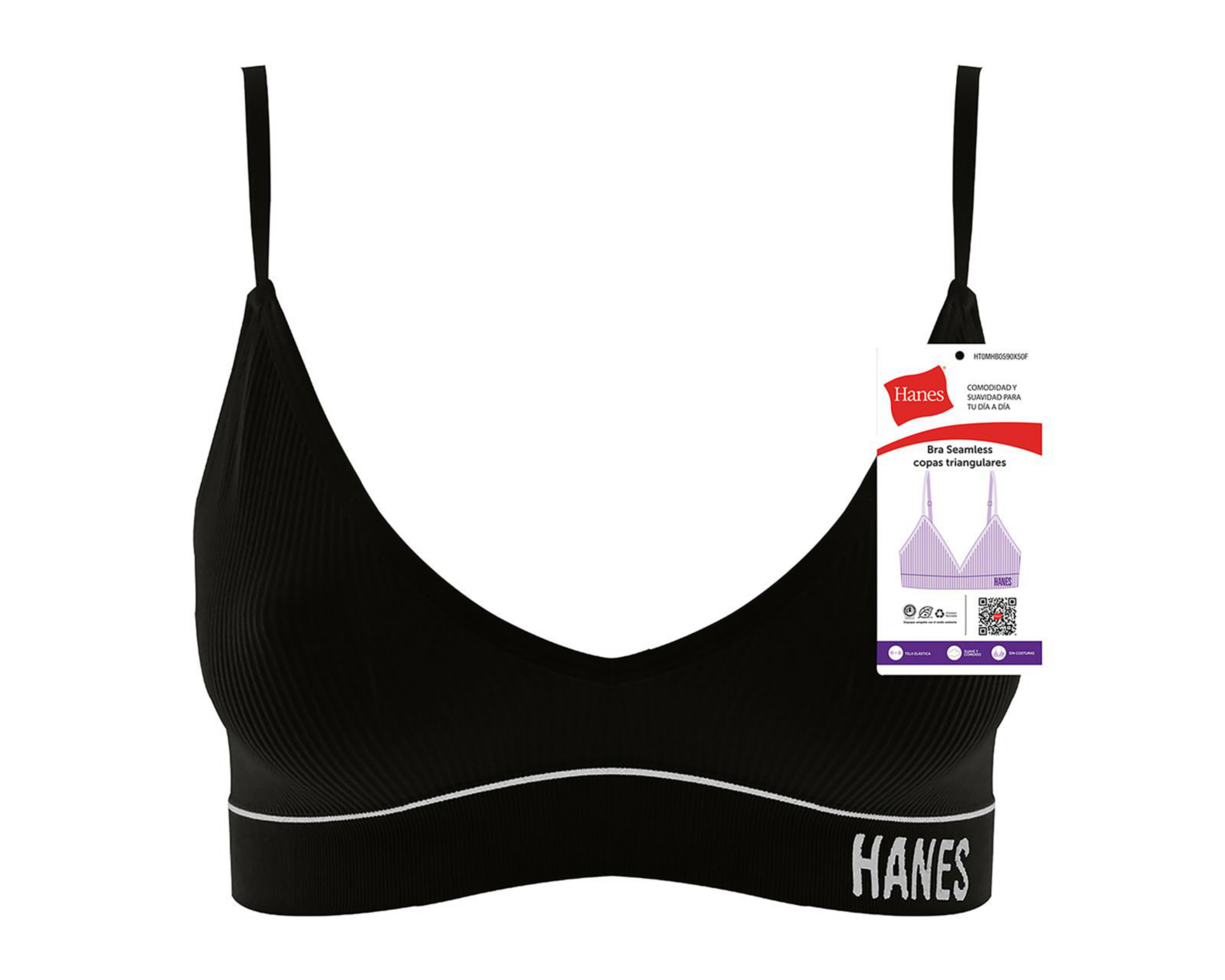 Foto 4 pulgar | Top Seamless Hanes con Copas Preformadas