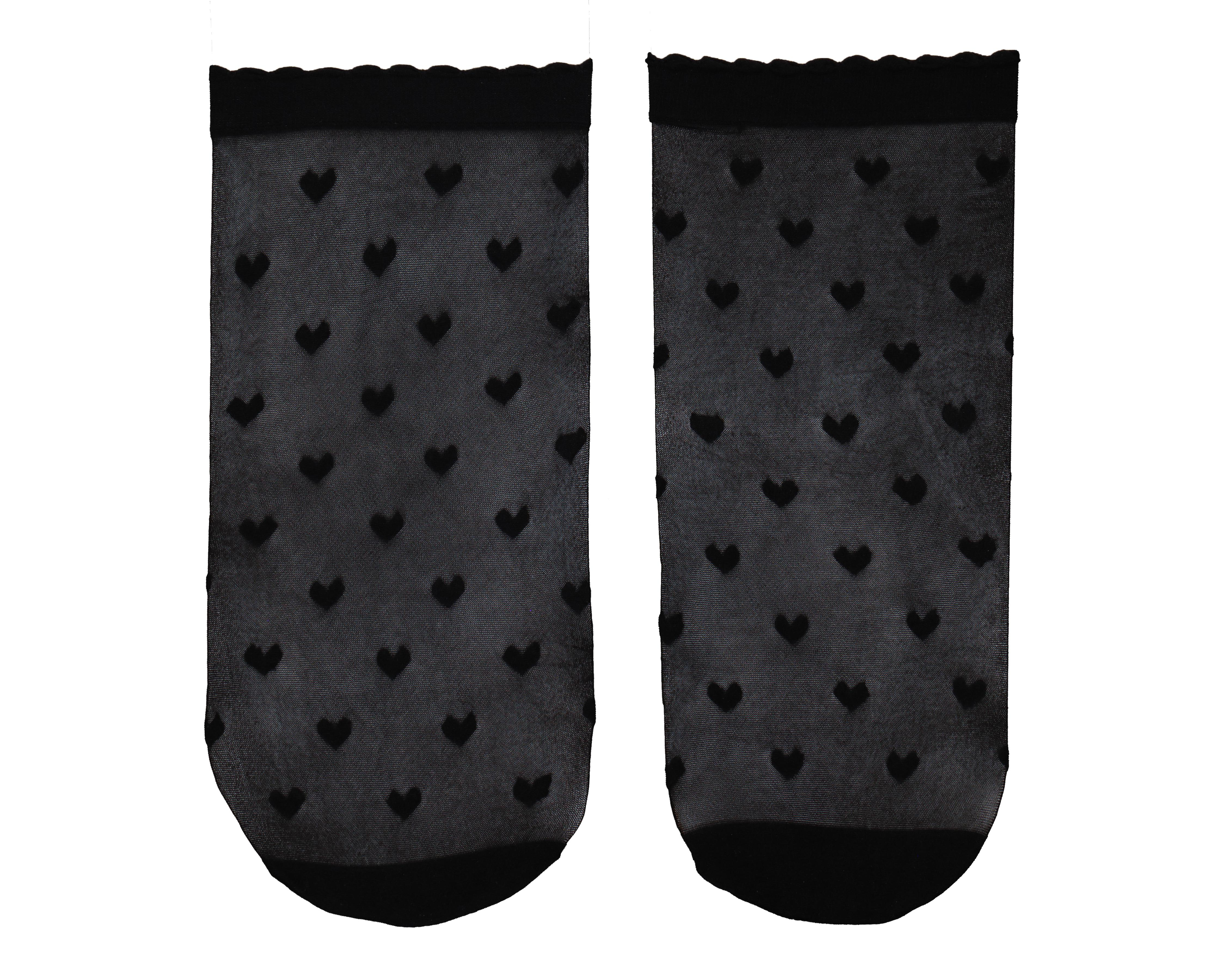 Foto 2 pulgar | Tobimedias Negras Jennifer Lopez de Corazones 2 Pares