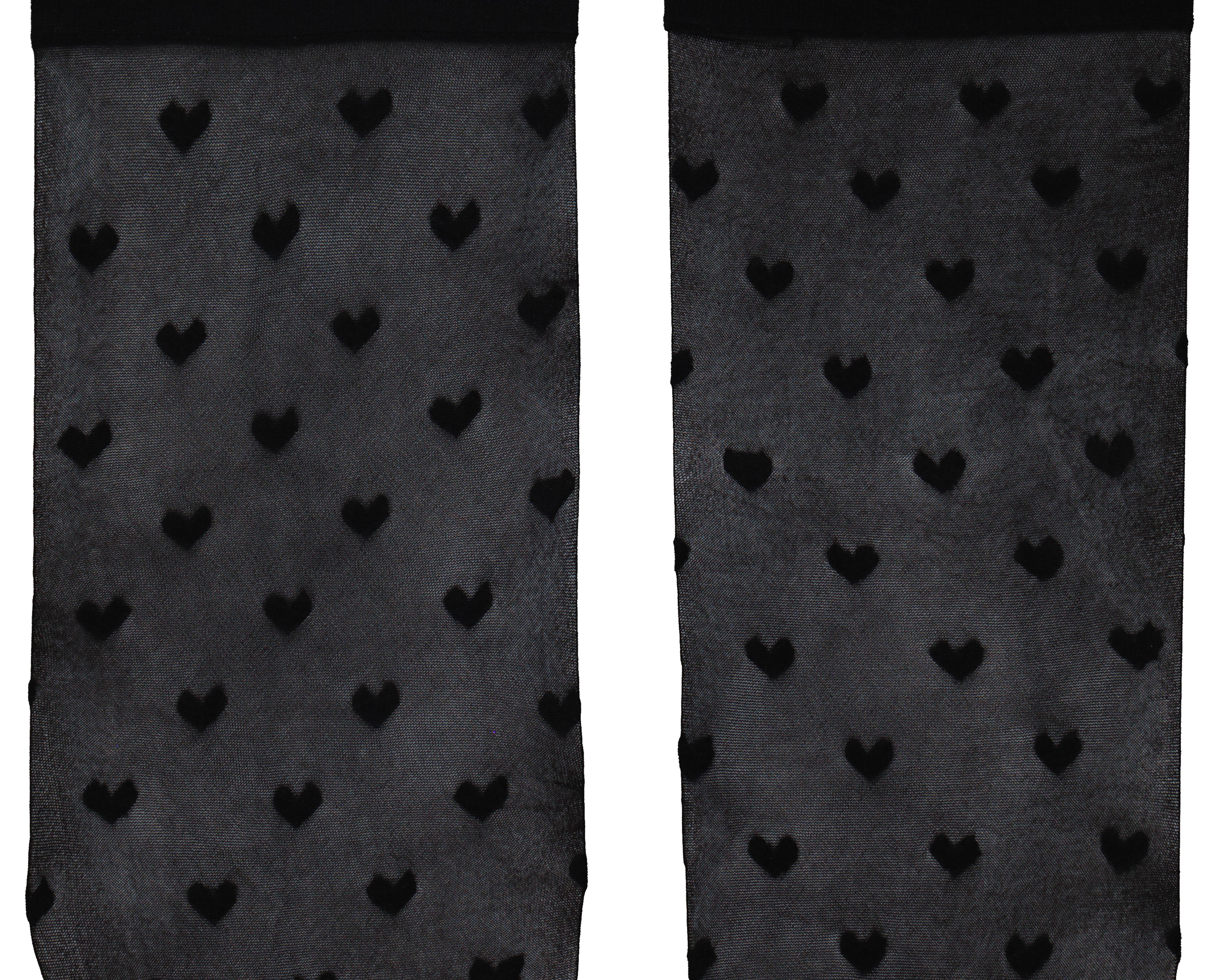 Foto 3 pulgar | Tobimedias Negras Jennifer Lopez de Corazones 2 Pares