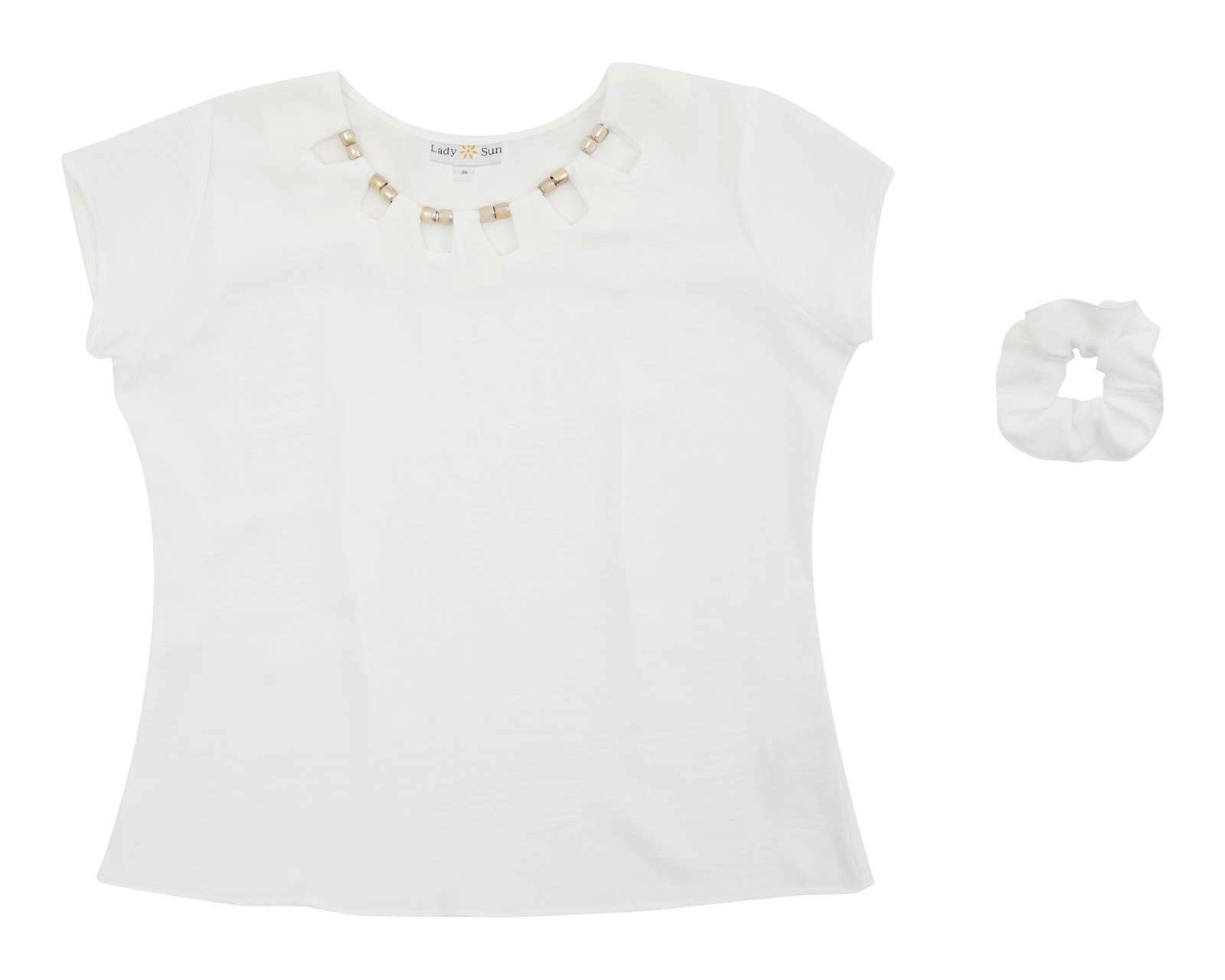 Foto 2 pulgar | Blusa Lady Sun Manga Corta Cuello Redondo