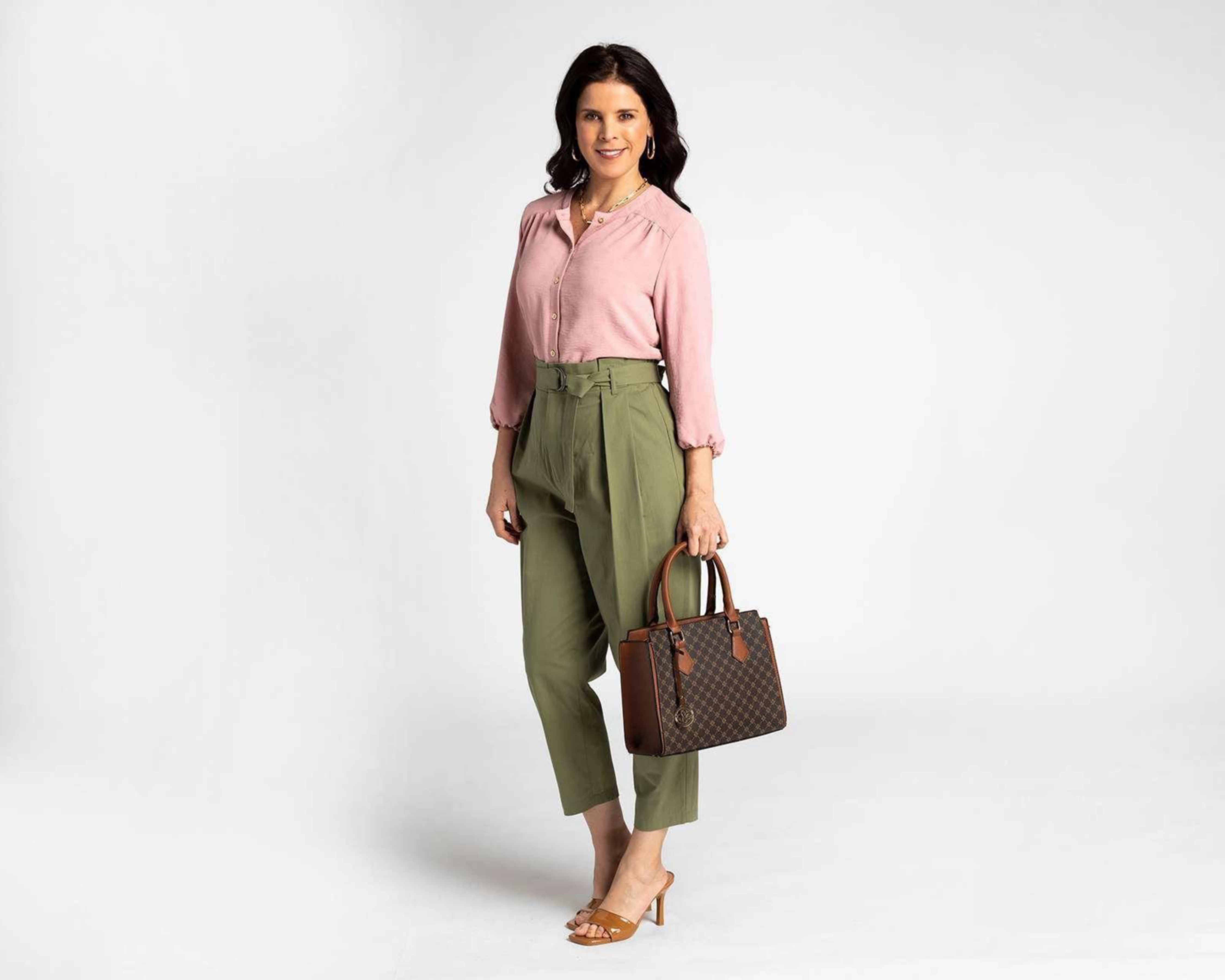 Blusa Sahara Manga Rosa con Botones