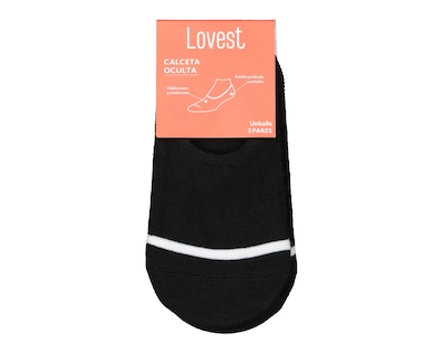Foto 3 | Calcetas Invisibles Lovest para Mujer 3 Pares