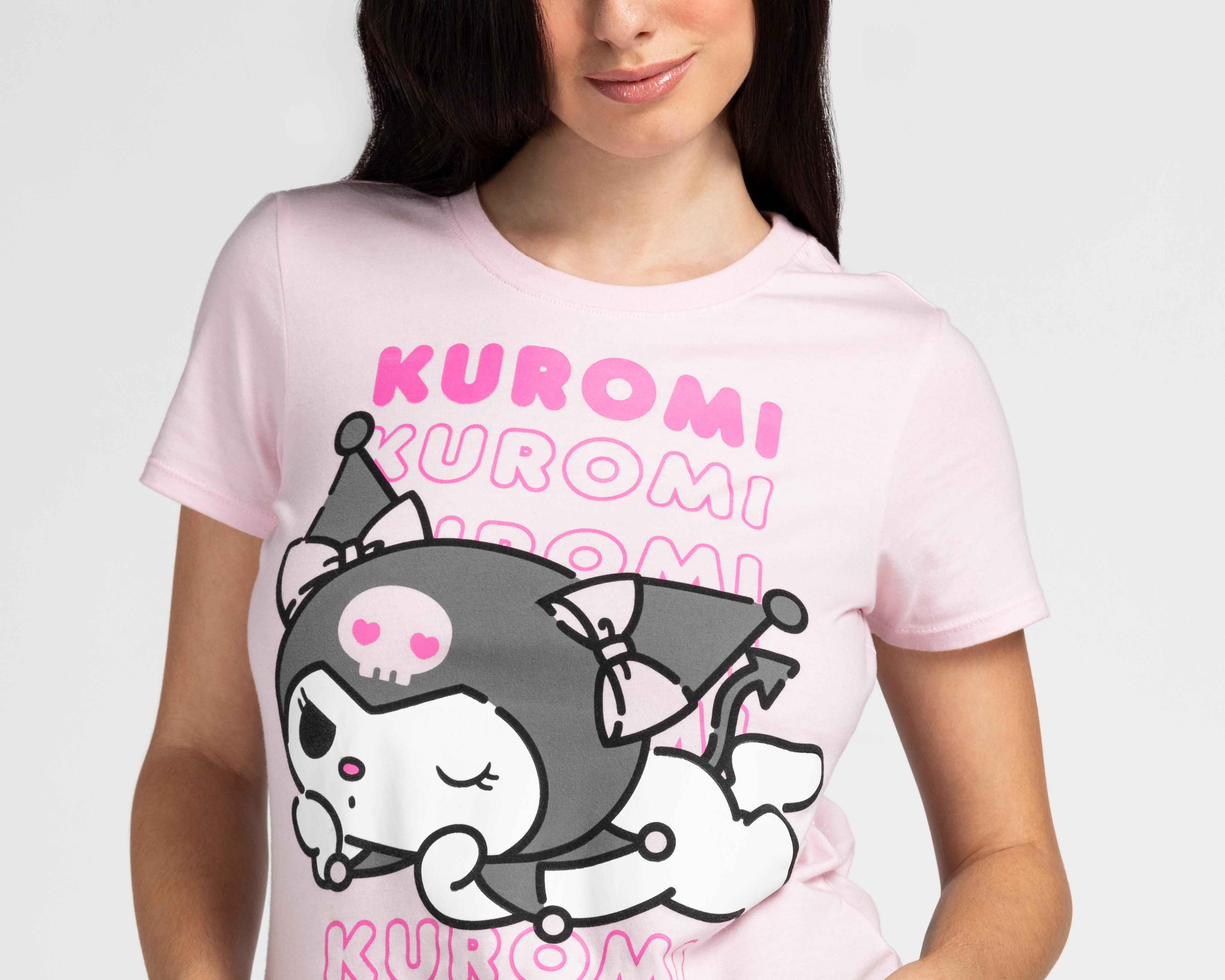 Foto 4 pulgar | Playera Hello Kitty Manga Corta con Estampado para Mujer