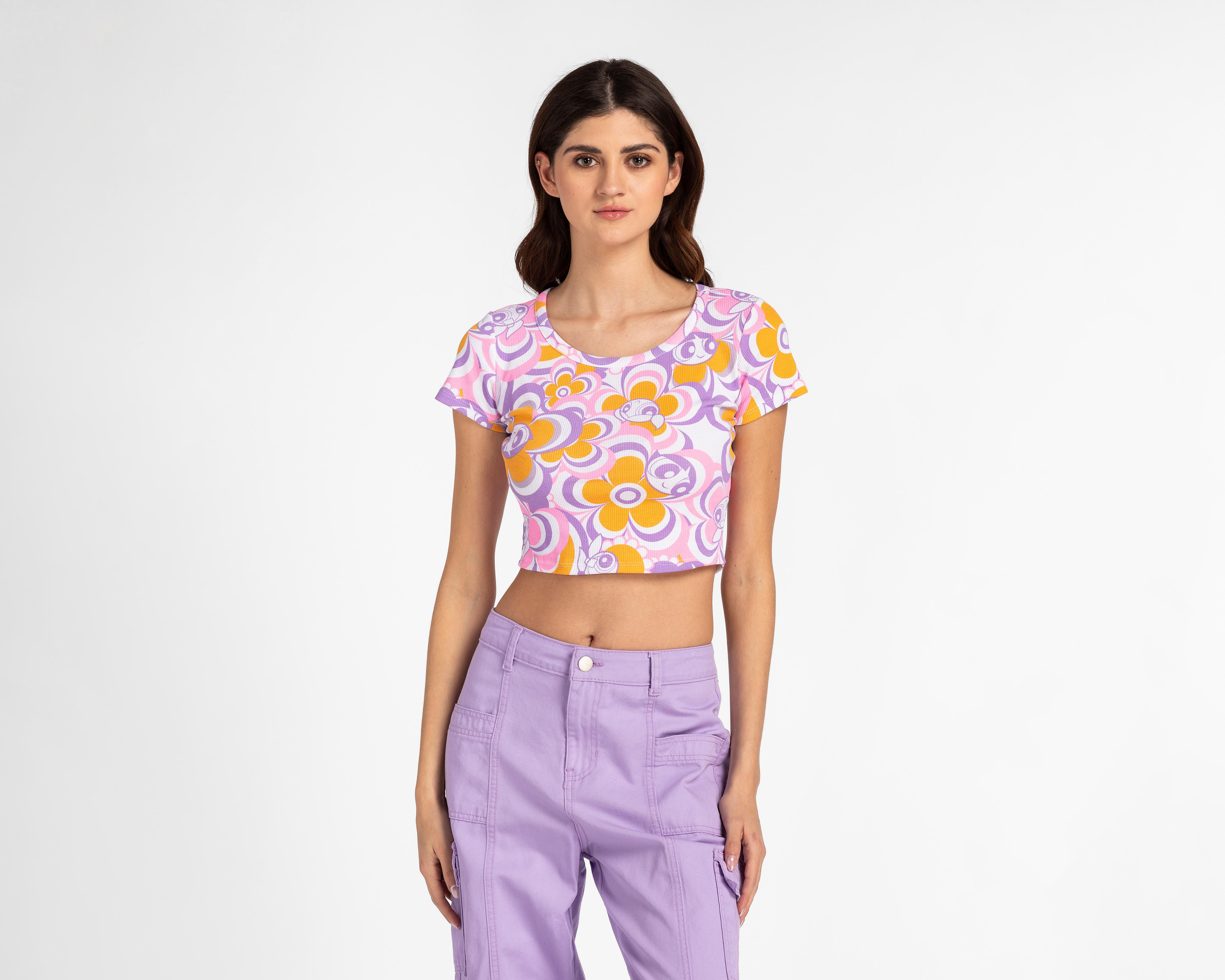 Foto 2 pulgar | Playera The Powerpuff Girls con Estampado Floral