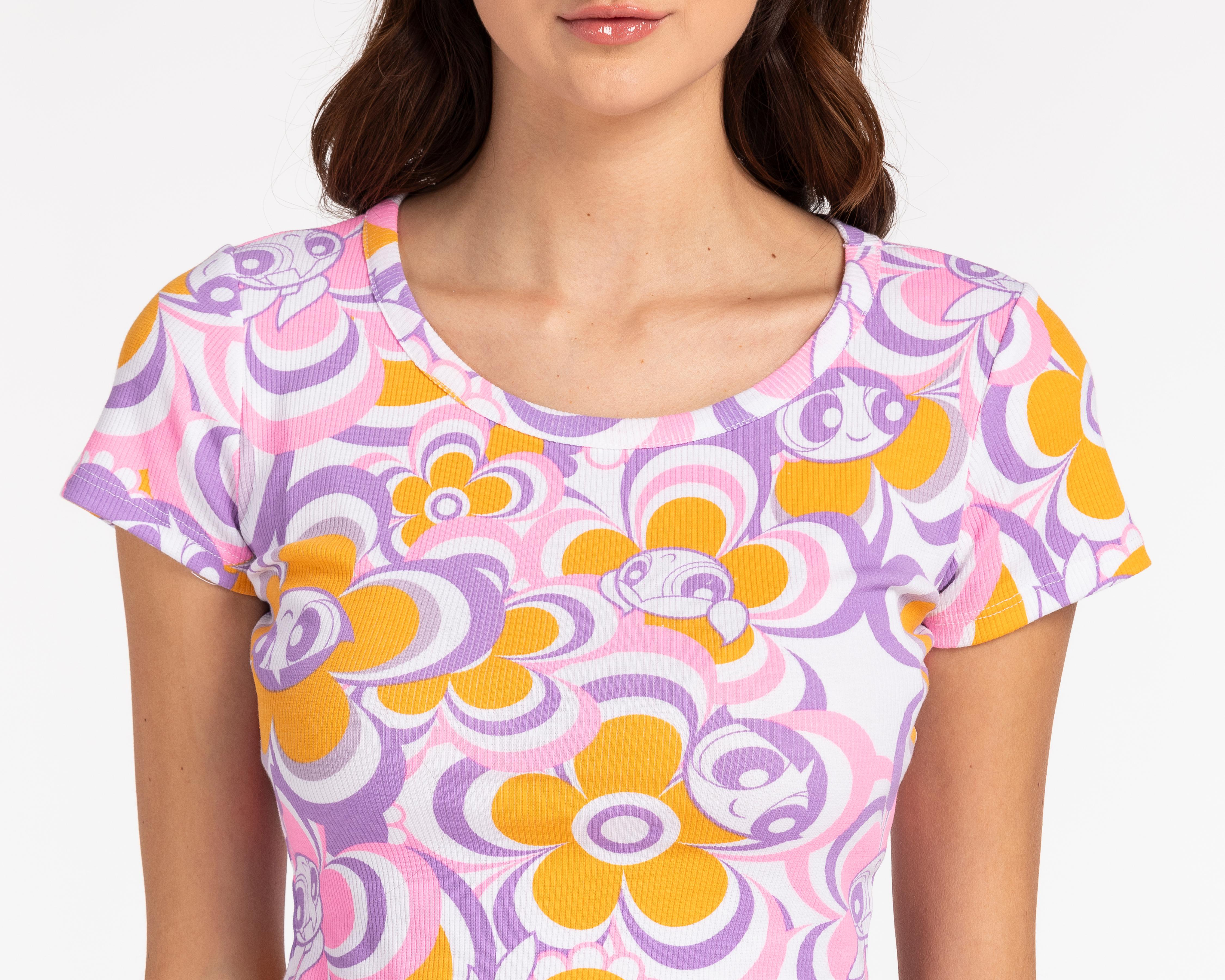 Foto 4 pulgar | Playera The Powerpuff Girls con Estampado Floral