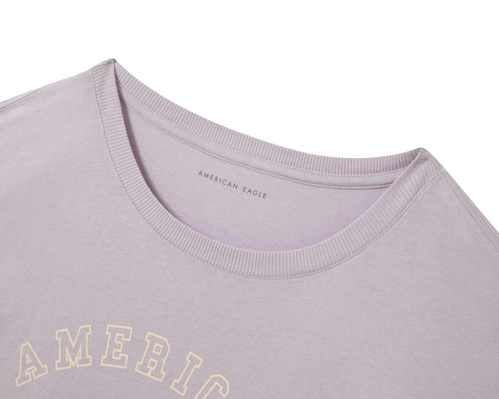 Foto 4 pulgar | Playera American Eagle Cuello Redondo Manga Corta