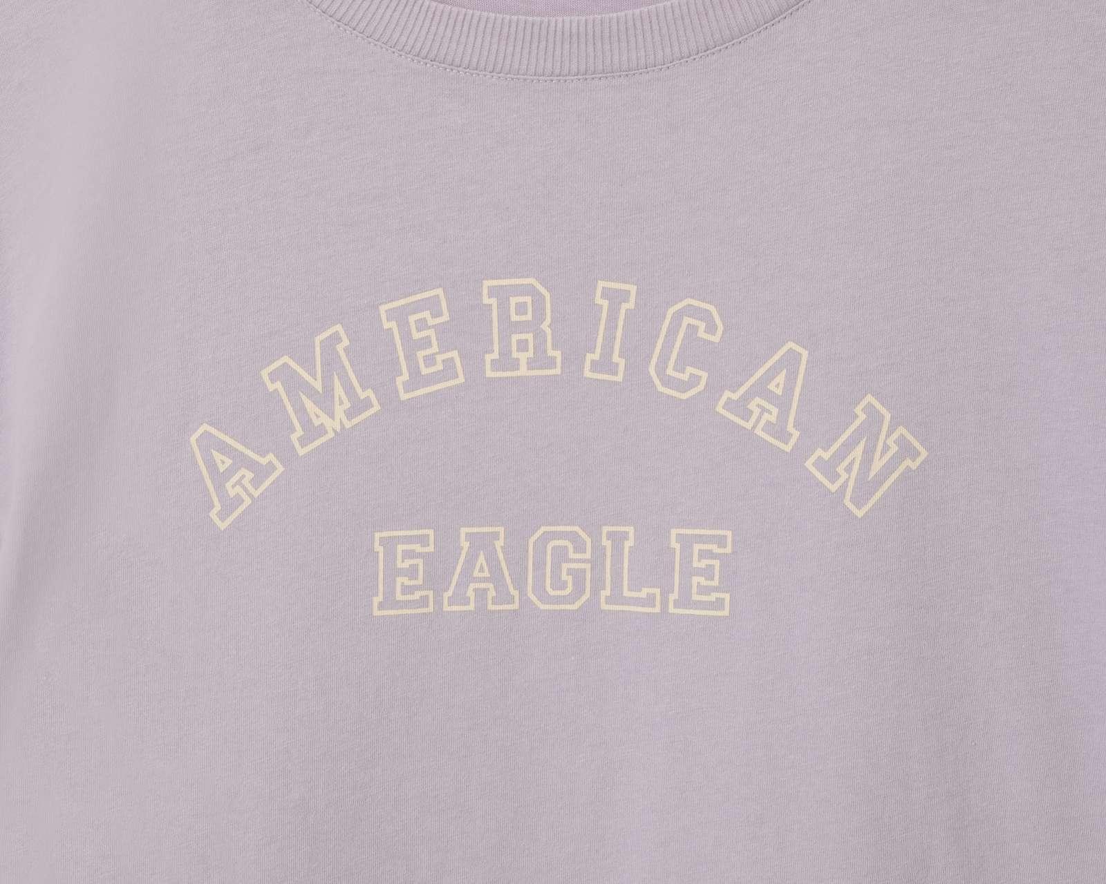 Foto 5 pulgar | Playera American Eagle Cuello Redondo Manga Corta
