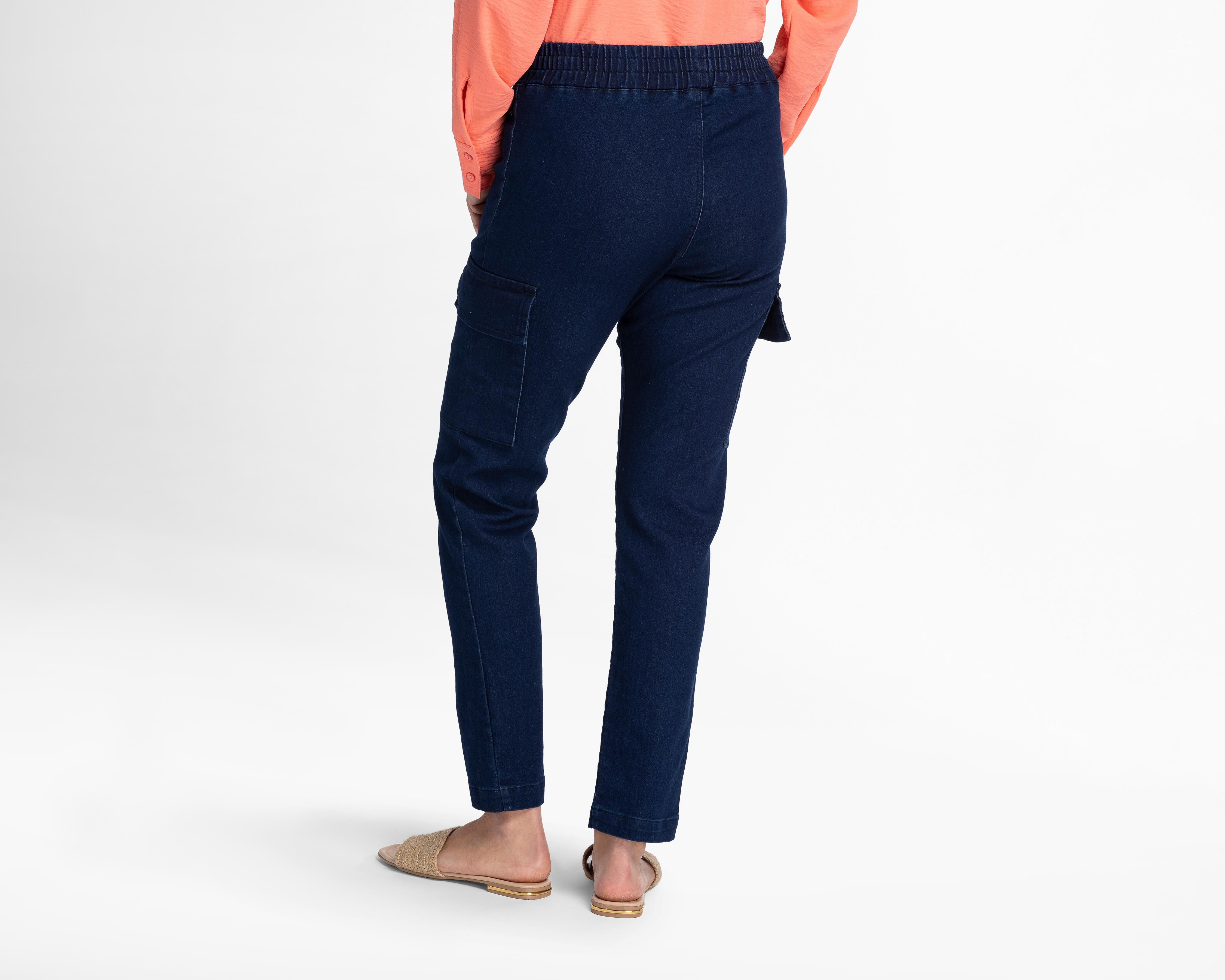 Foto 4 pulgar | Jogger Sahara Azul con Bolsas Cargo