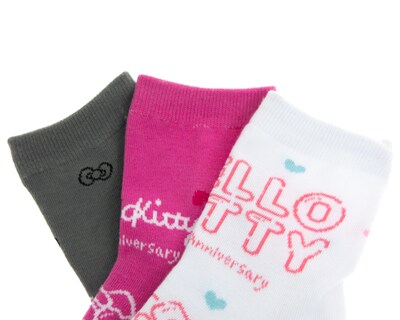 Foto 2 | Calcetas Tobilleras Hello Kitty para Mujer 3 Pares