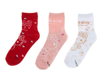 Foto 1 | Calcetas Tobilleras Hello Kitty para Mujer 3 Pares