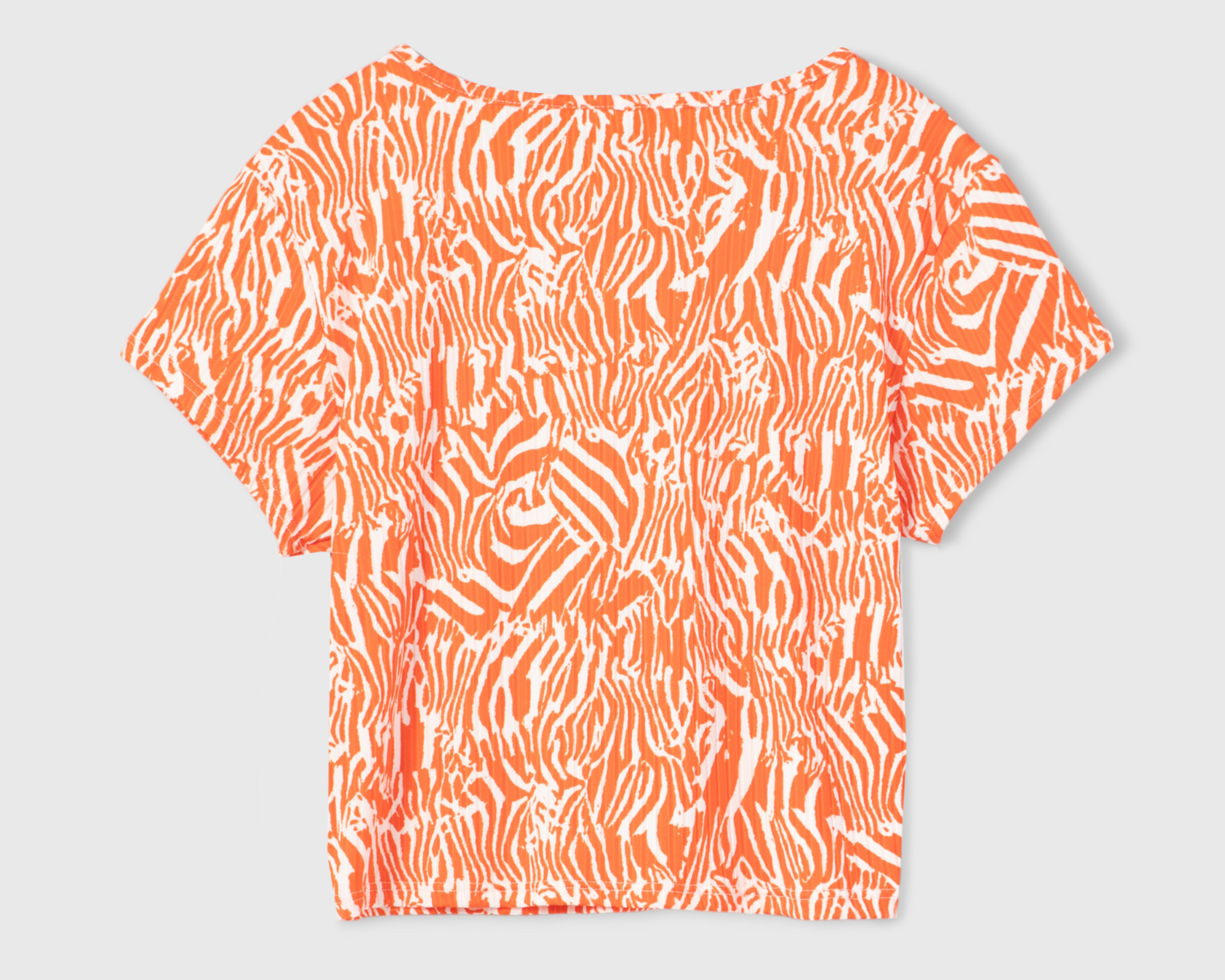 Foto 3 pulgar | Blusa Thinner Manga Corta Animal Print