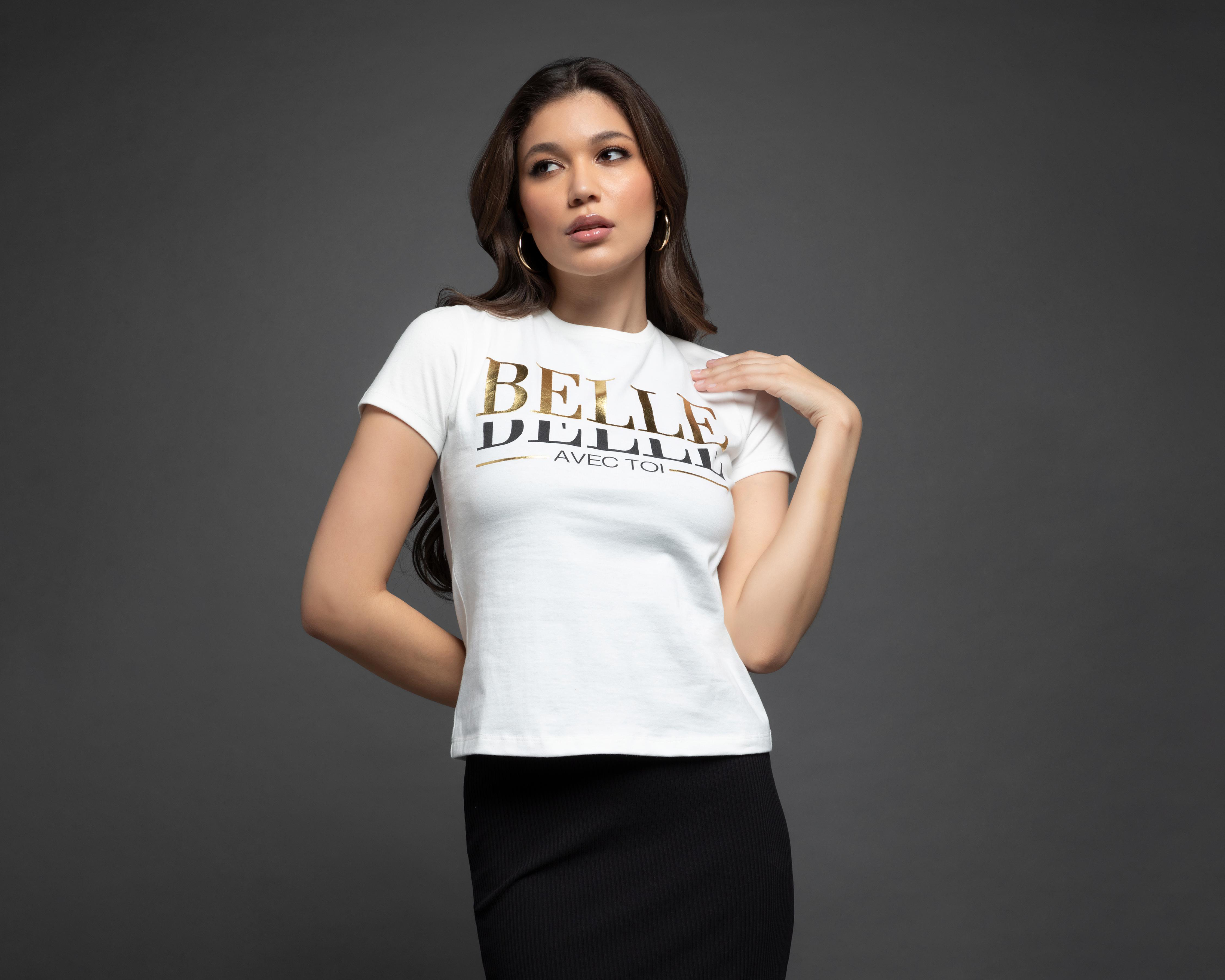 Foto 3 pulgar | Playera Jennifer Lopez Manga Corta con Estampado