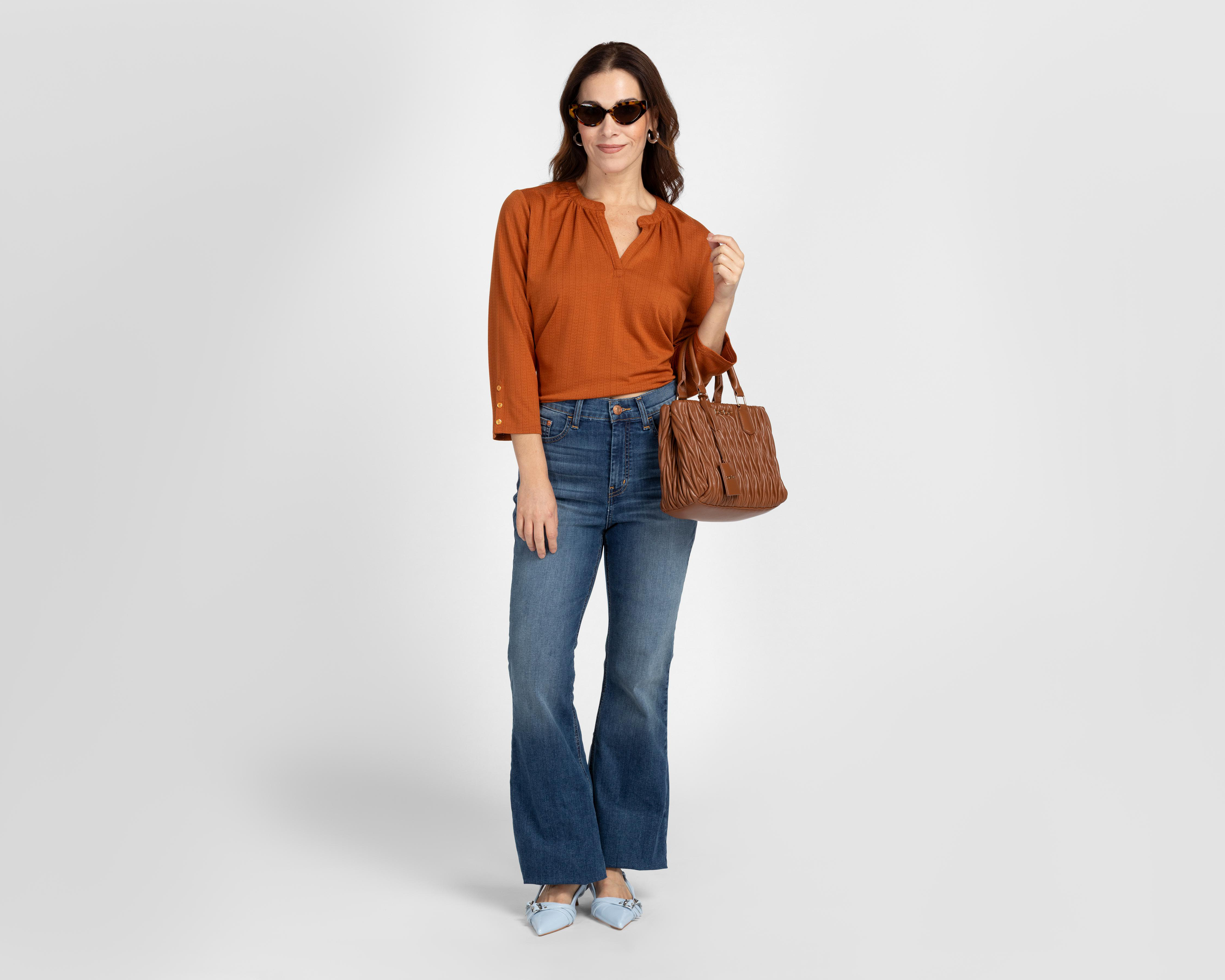 Foto 2 | Blusa Cuello V Lady Sun para Mujer
