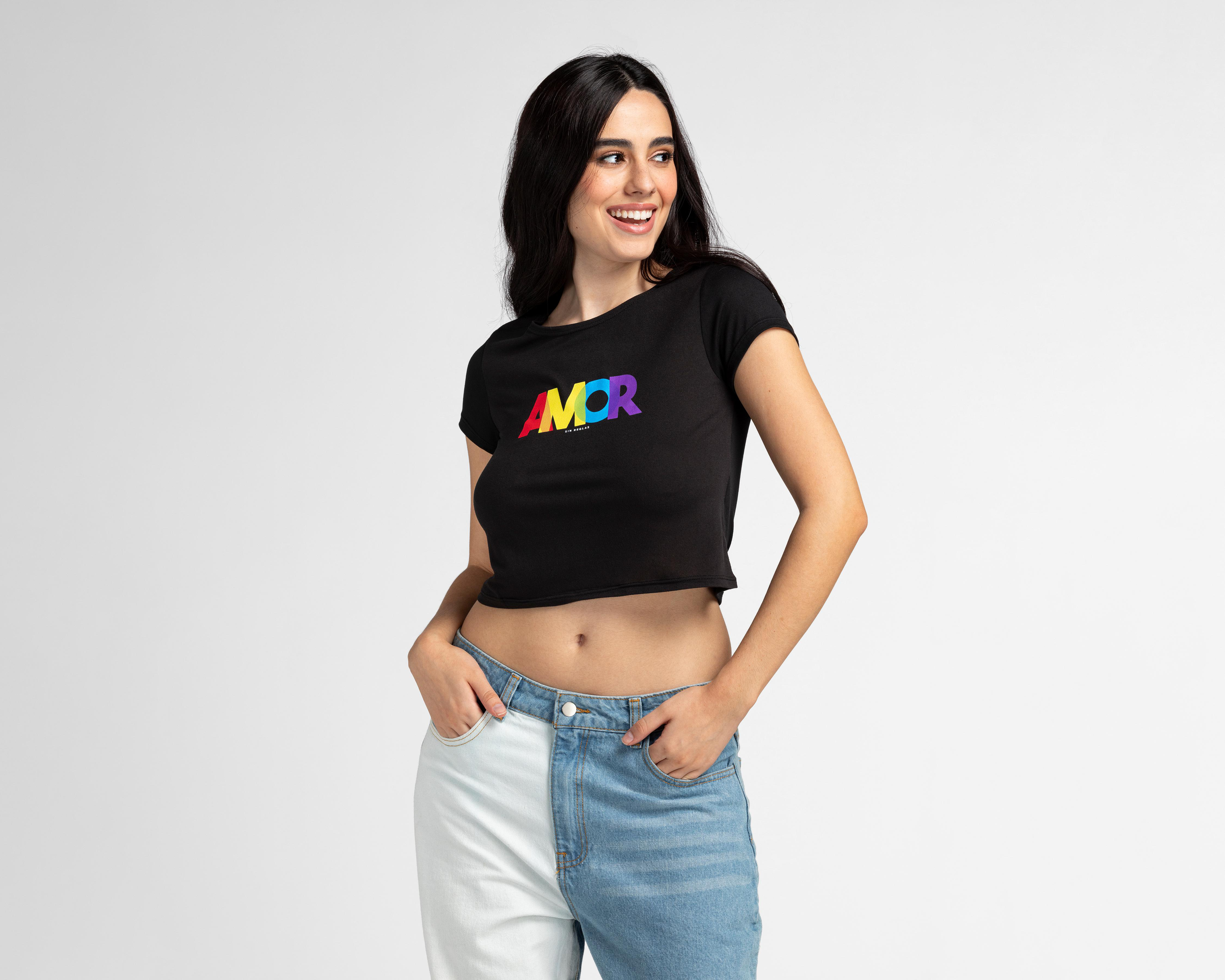 Foto 2 pulgar | Playera Refill Manga Corta con Estampado para Mujer