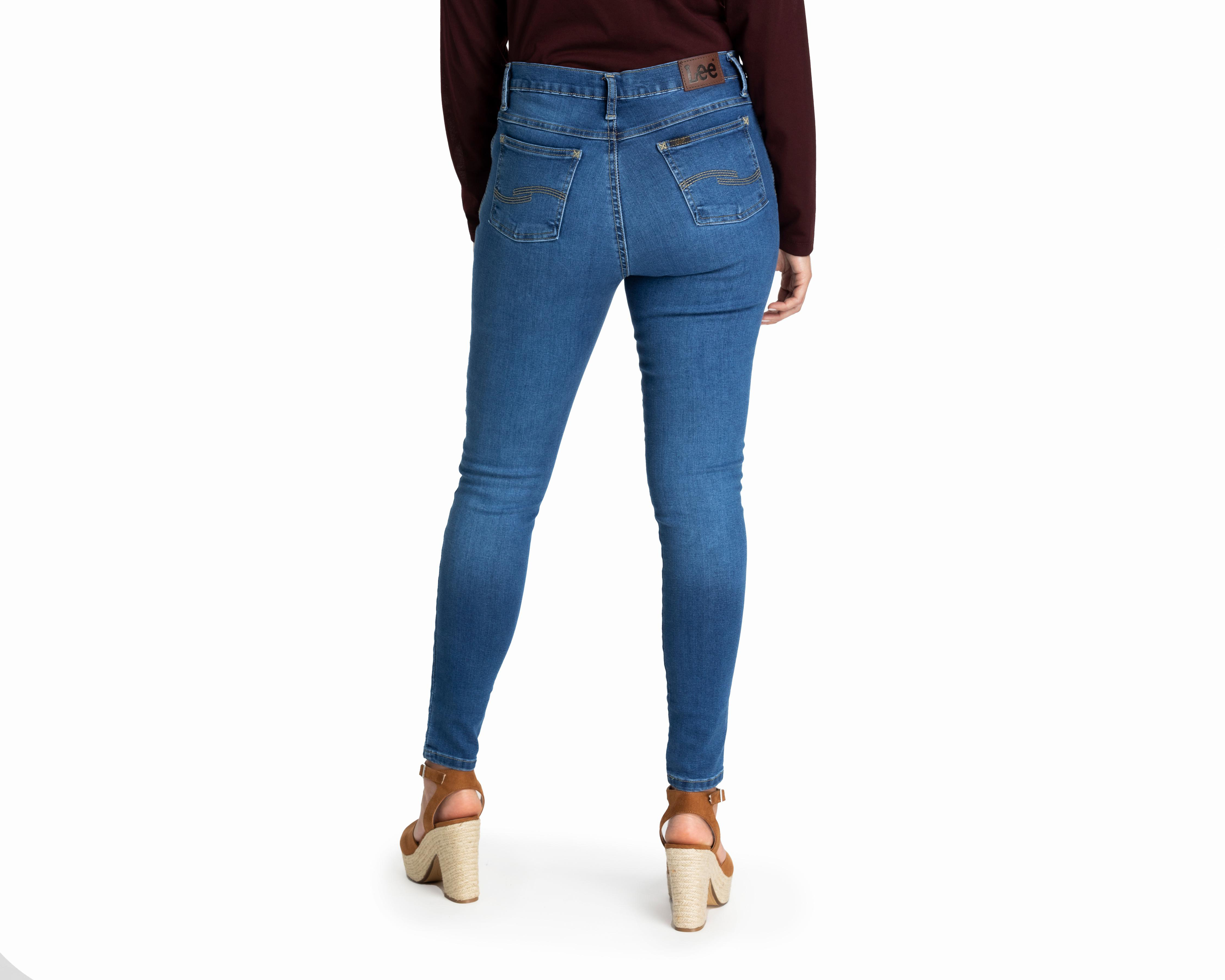 Foto 3 | Jeans Lee Skinny Deslavados