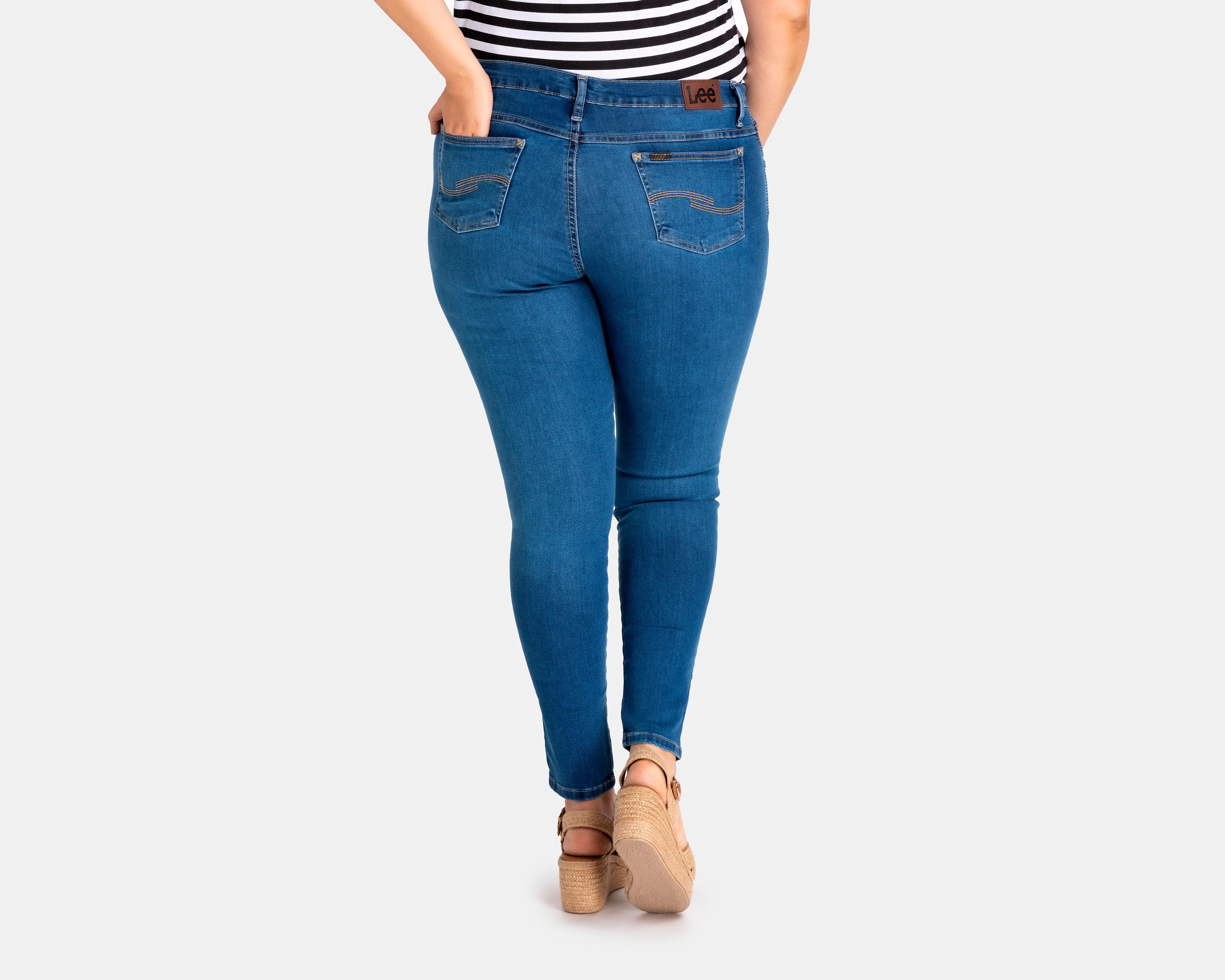 Foto 7 pulgar | Jeans Lee Skinny Deslavados