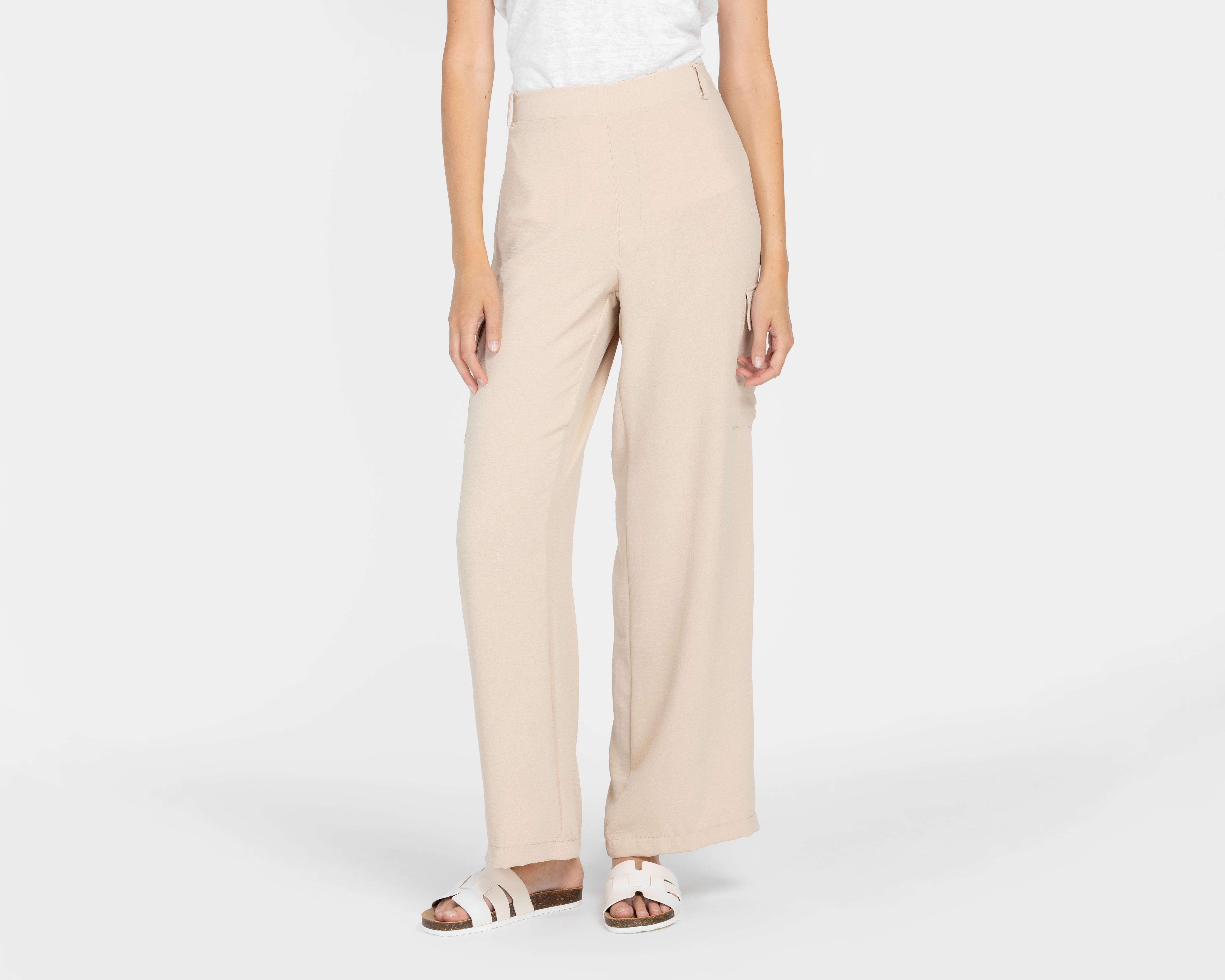 Foto 2 pulgar | Pantalón Cargo Sahara Beige para Mujer