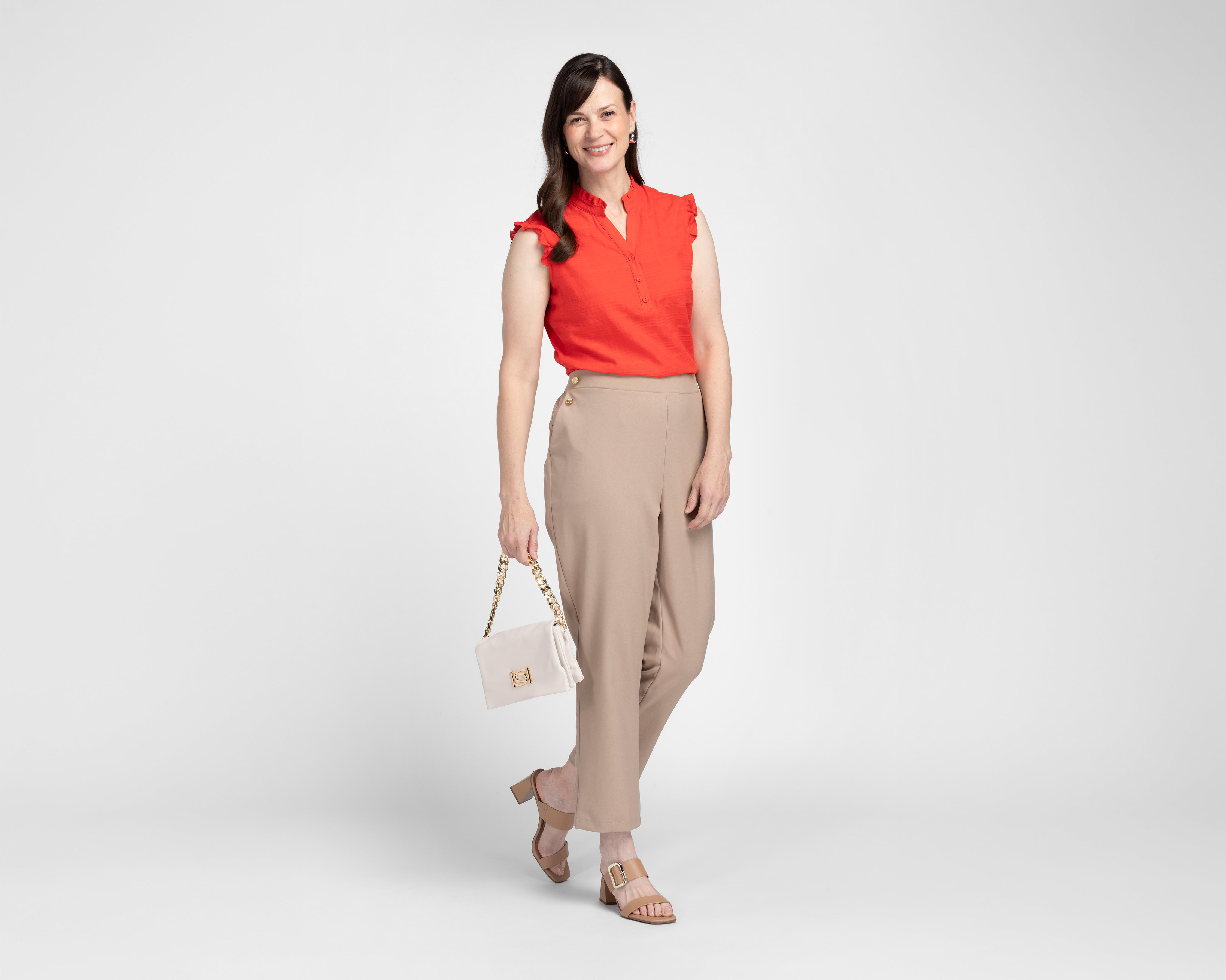 Foto 3 pulgar | Pantalón de Vestir Sahara Café para Mujer