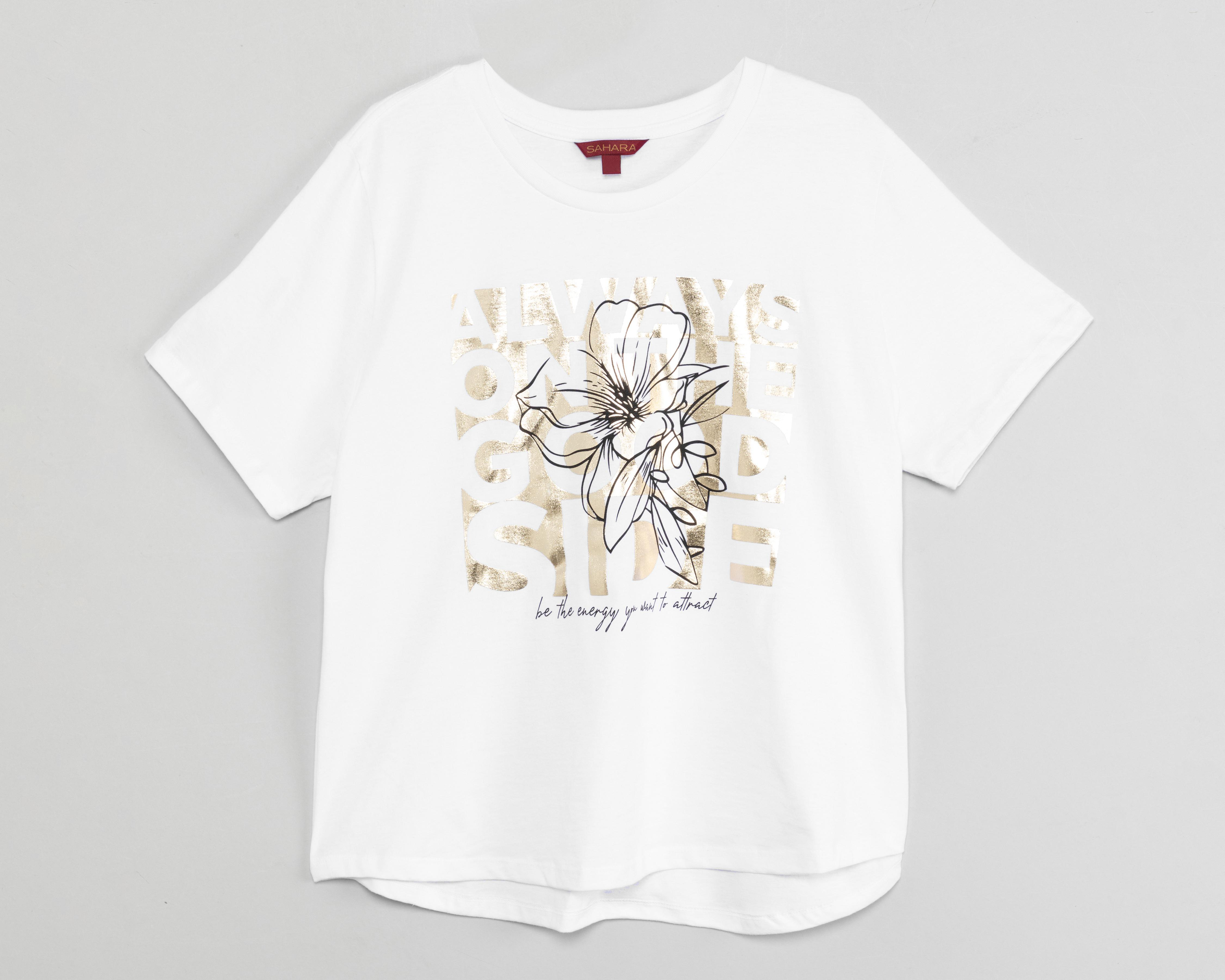 Foto 2 pulgar | Playera Sahara Blanca para Mujer